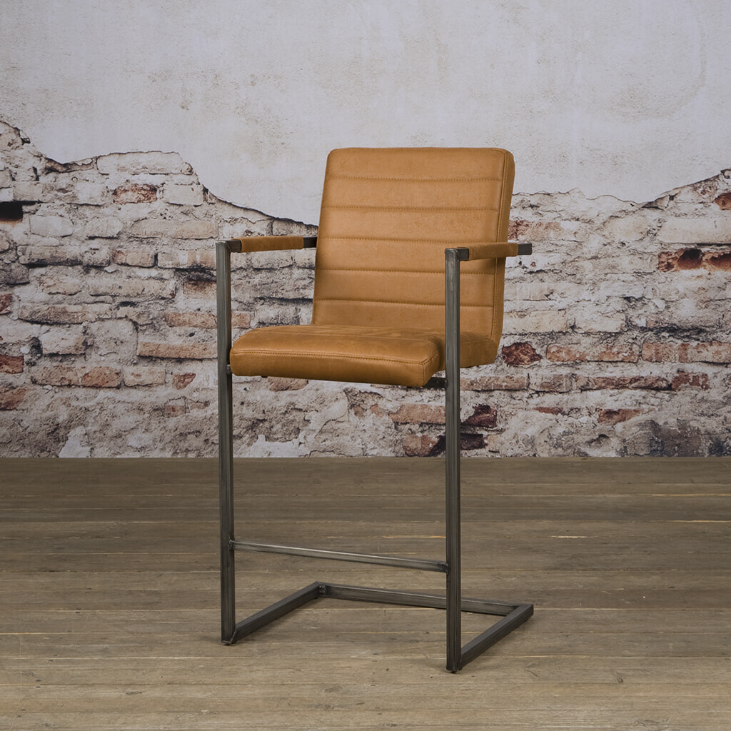 Tower Living Barkruk 'Rocca' kleur cognac, (zithoogte 69cm)