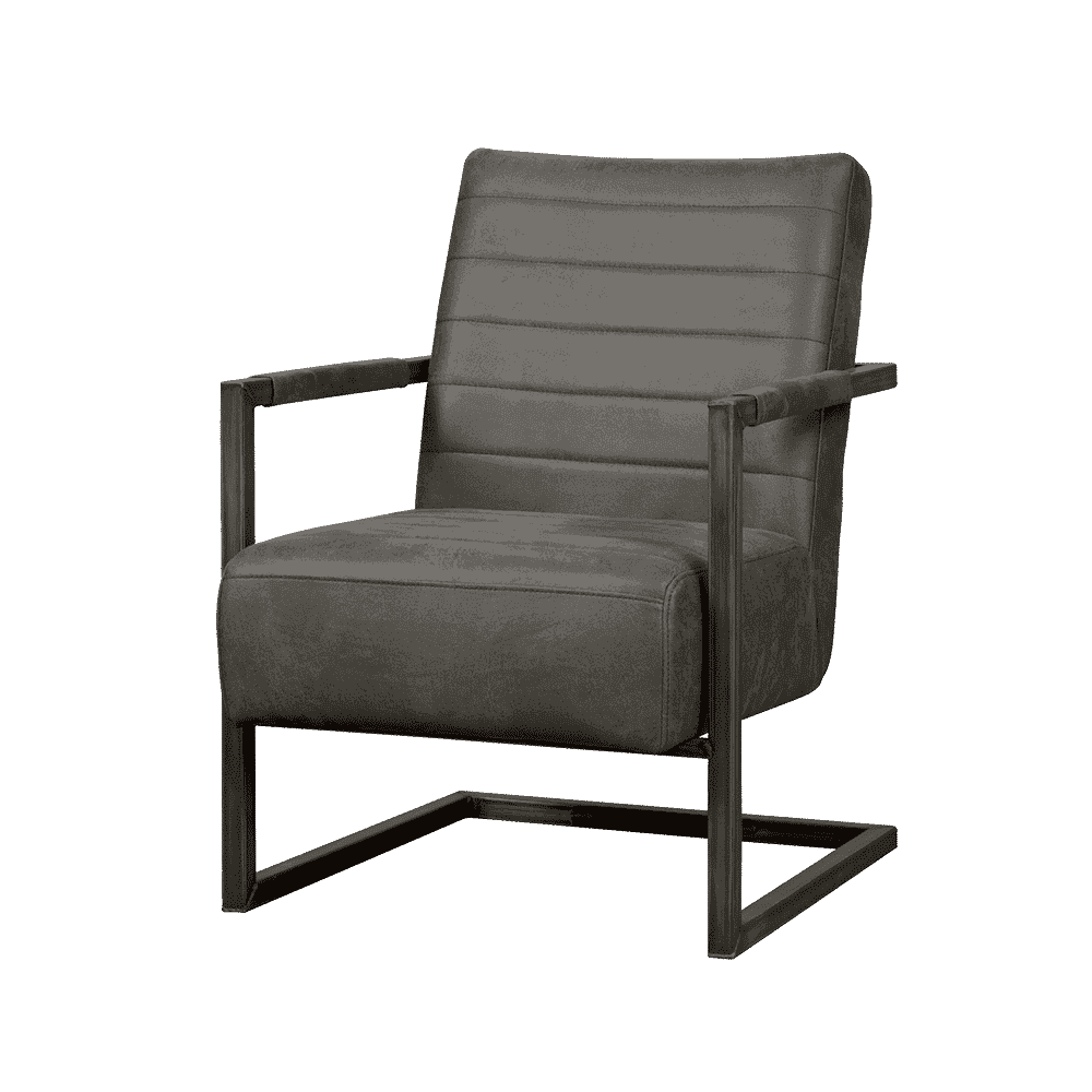 Tower Living Fauteuil 'Rocca' Leder, kleur Antraciet