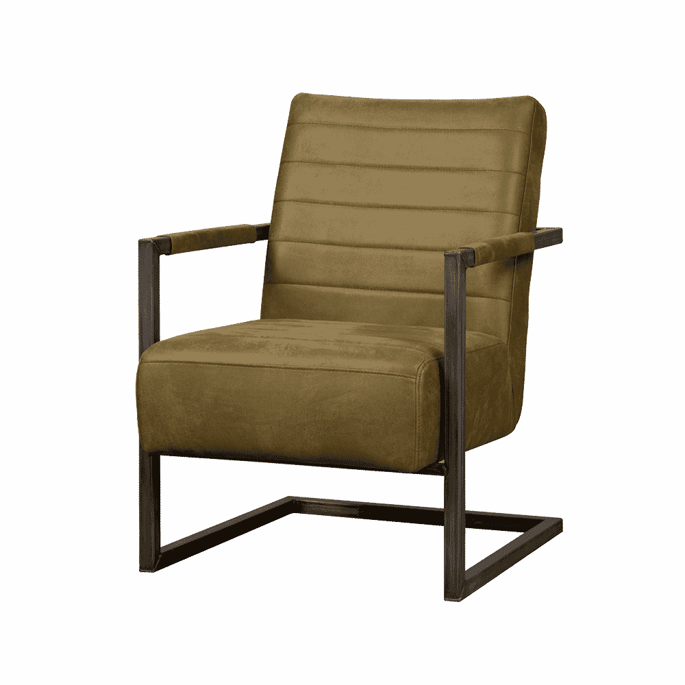 Tower Living Fauteuil 'Rocca' Leder, kleur Groen