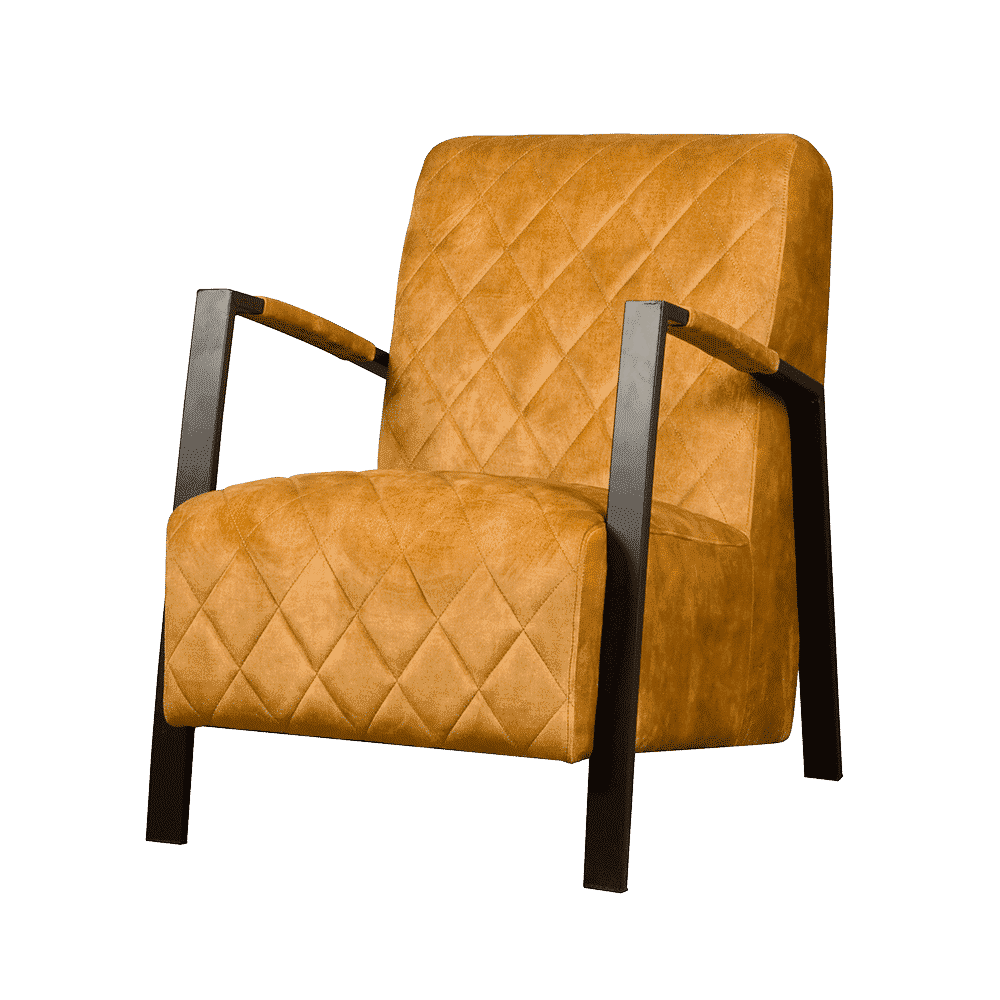 Tower Living Fauteuil 'Villa' Velvet, kleur Geel