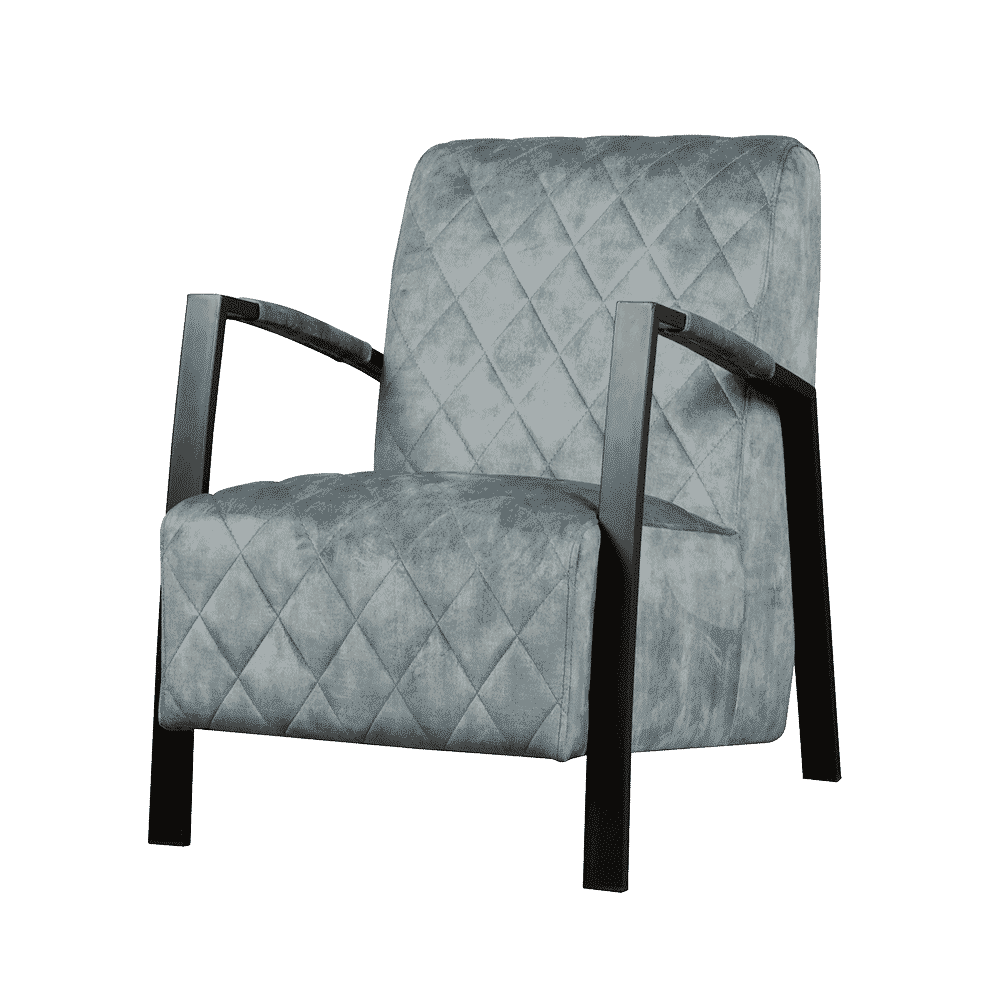 Tower Living Fauteuil 'Villa' Velvet, kleur Blauw