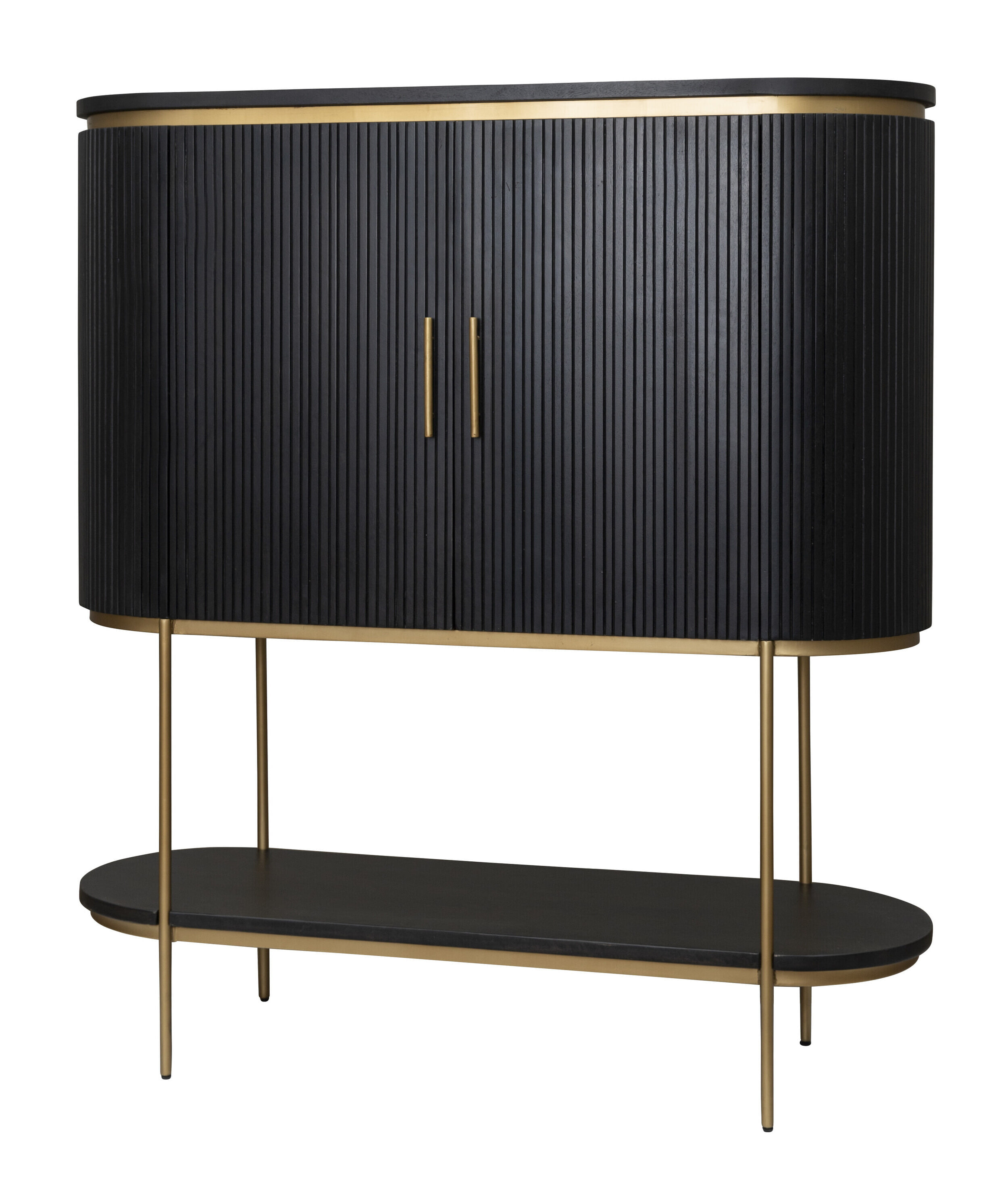 Tower Living Wijnkast Rivello Mangohout, 150 x 135cm - Zwart