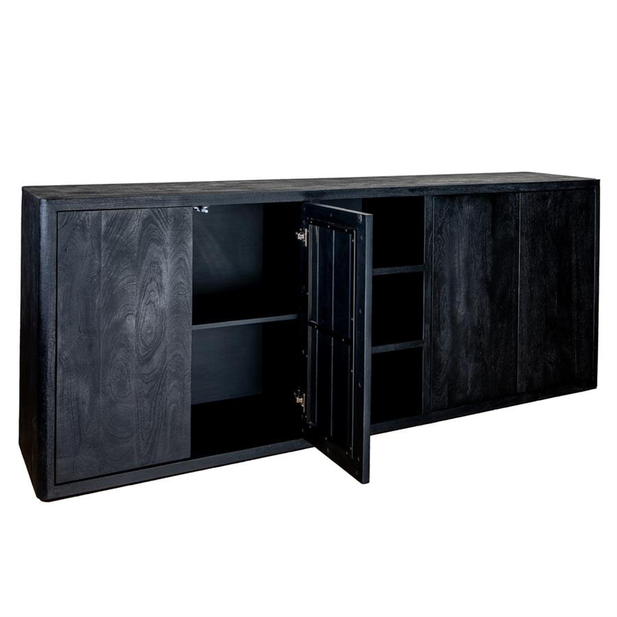 Tower Living Dressoir 'Tenna' Mangohout, 220cm, kleur Zwart