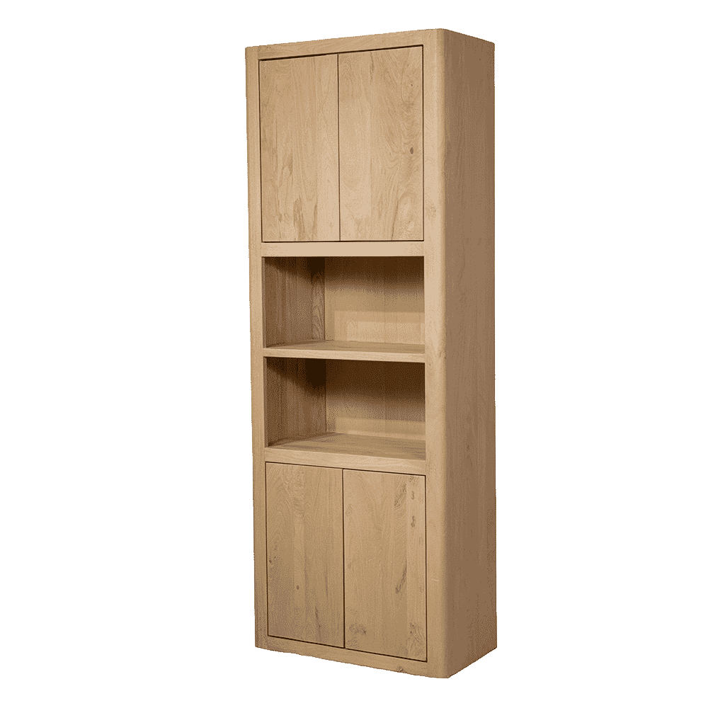 Tower Living Opbergkast 'Tenna' Mangohout, Met 2 open vakken, 220 x 80cm, kleur Naturel