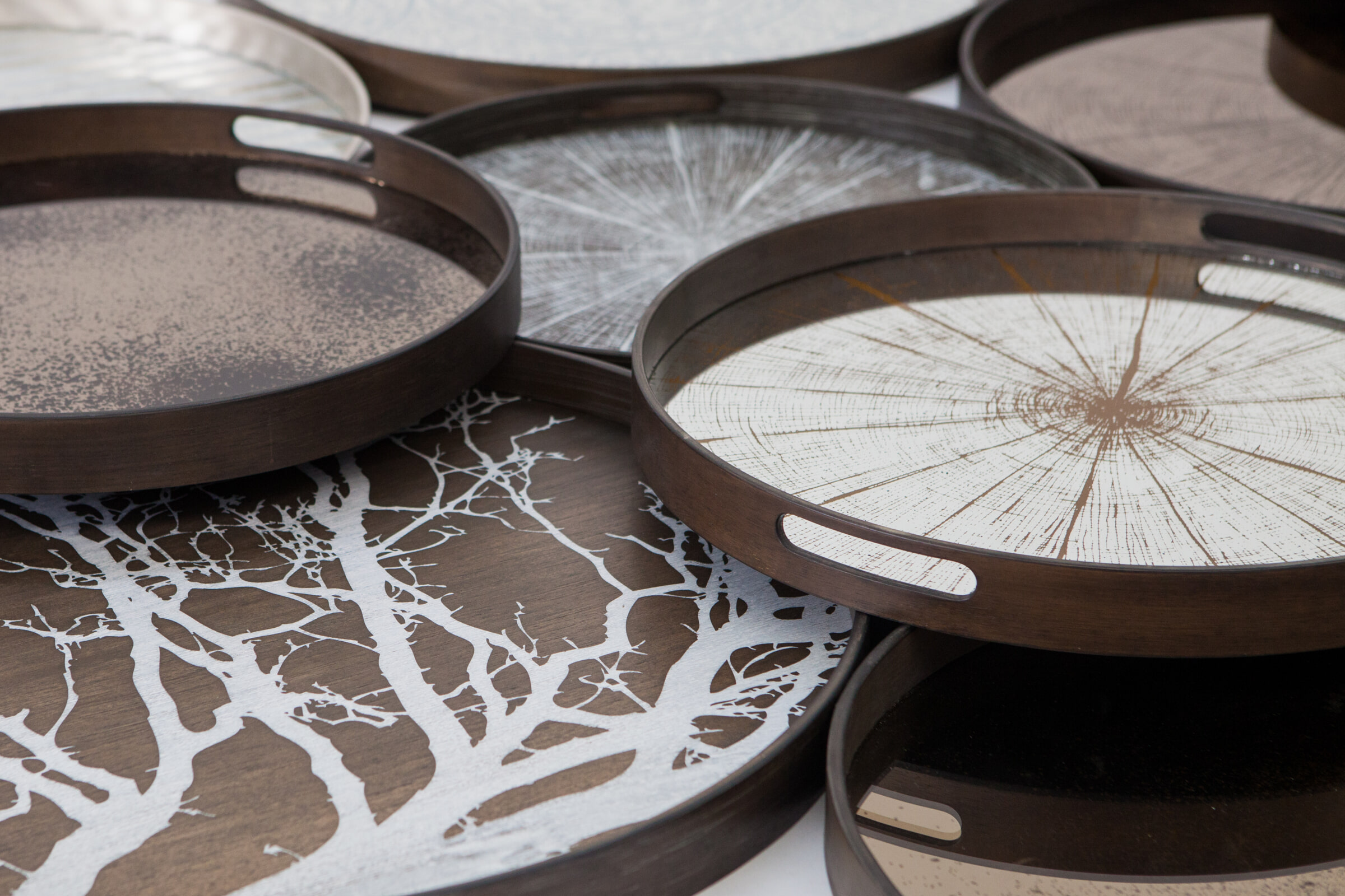 Ethnicraft Rond Dienblad 'Slice' 48cm, kleur Light Aged