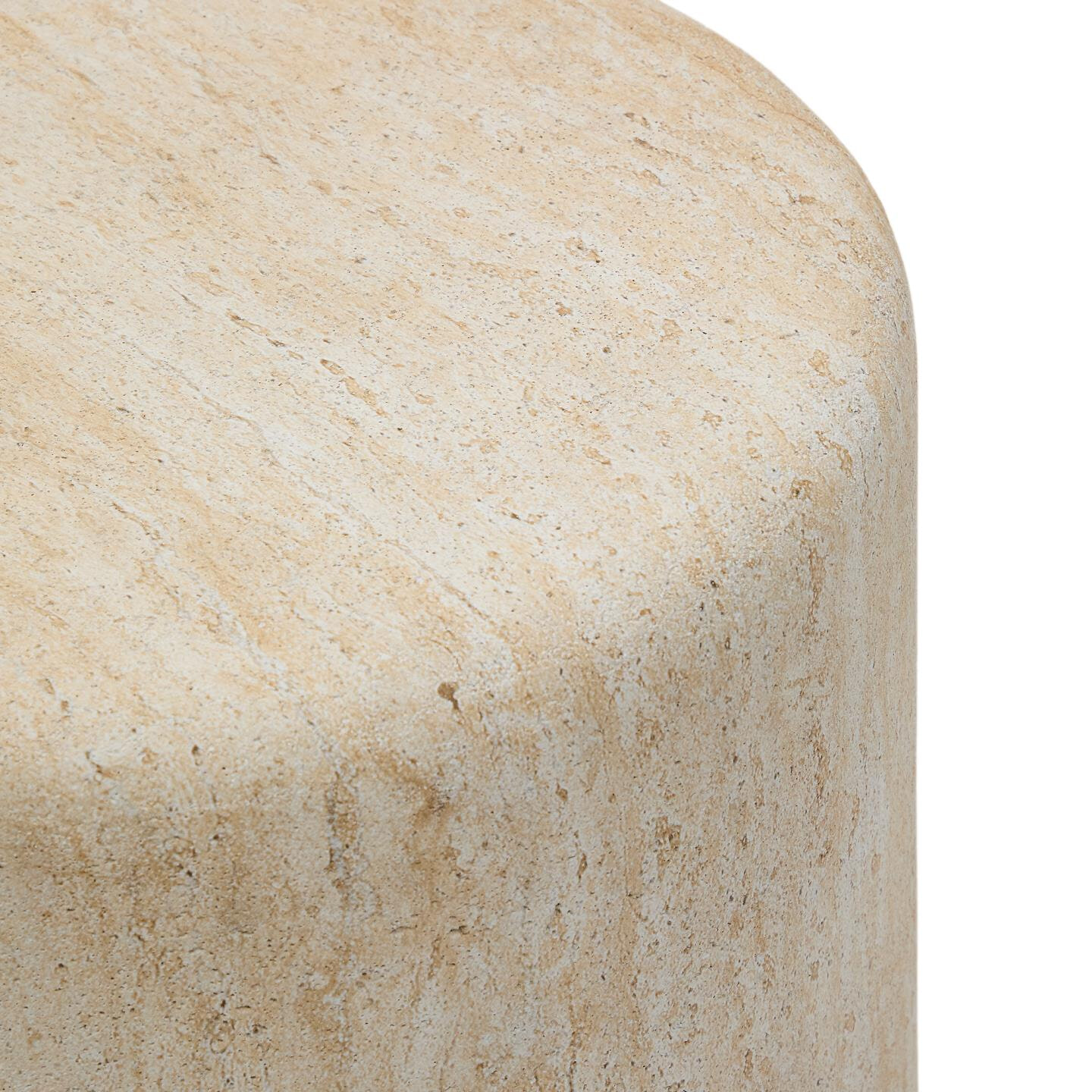 Kave Home Ronde Bijzettafel 'Drasi' Travertinlook, 46cm