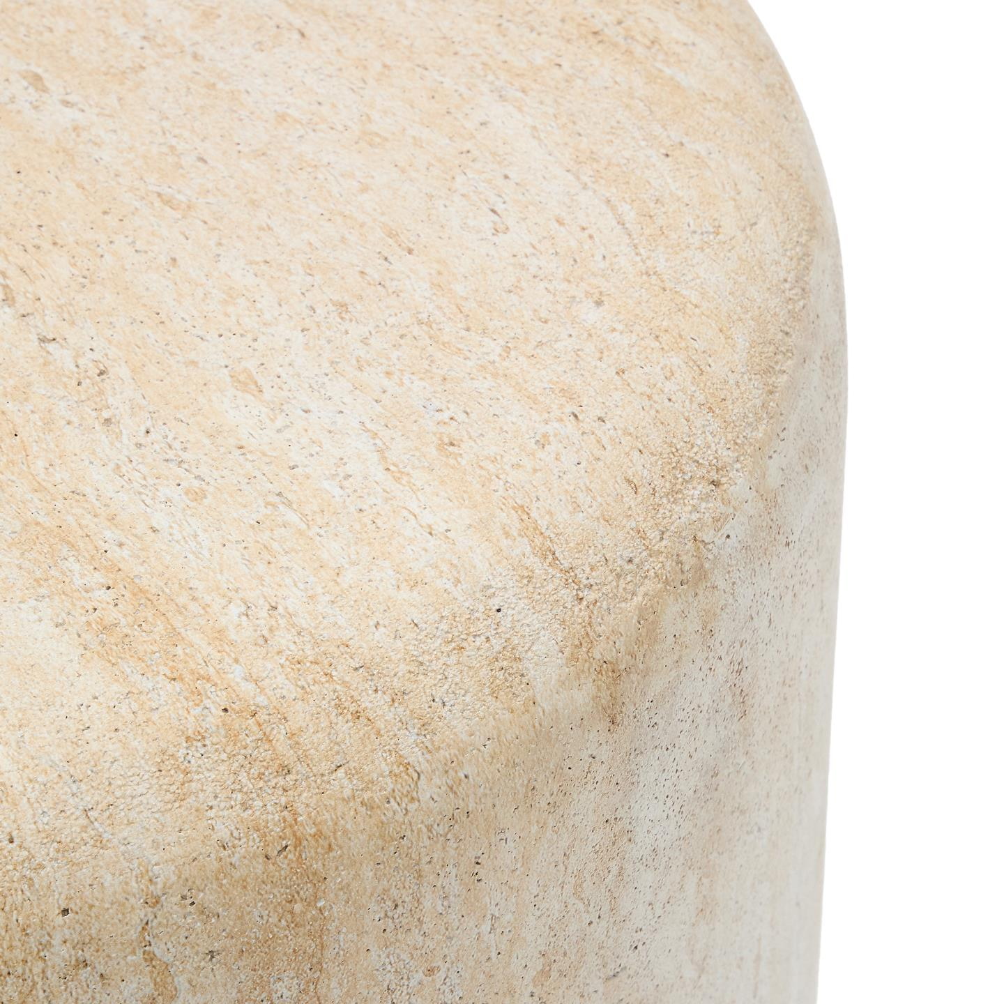Kave Home Ronde Bijzettafel 'Drasi' Travertinlook, 60cm