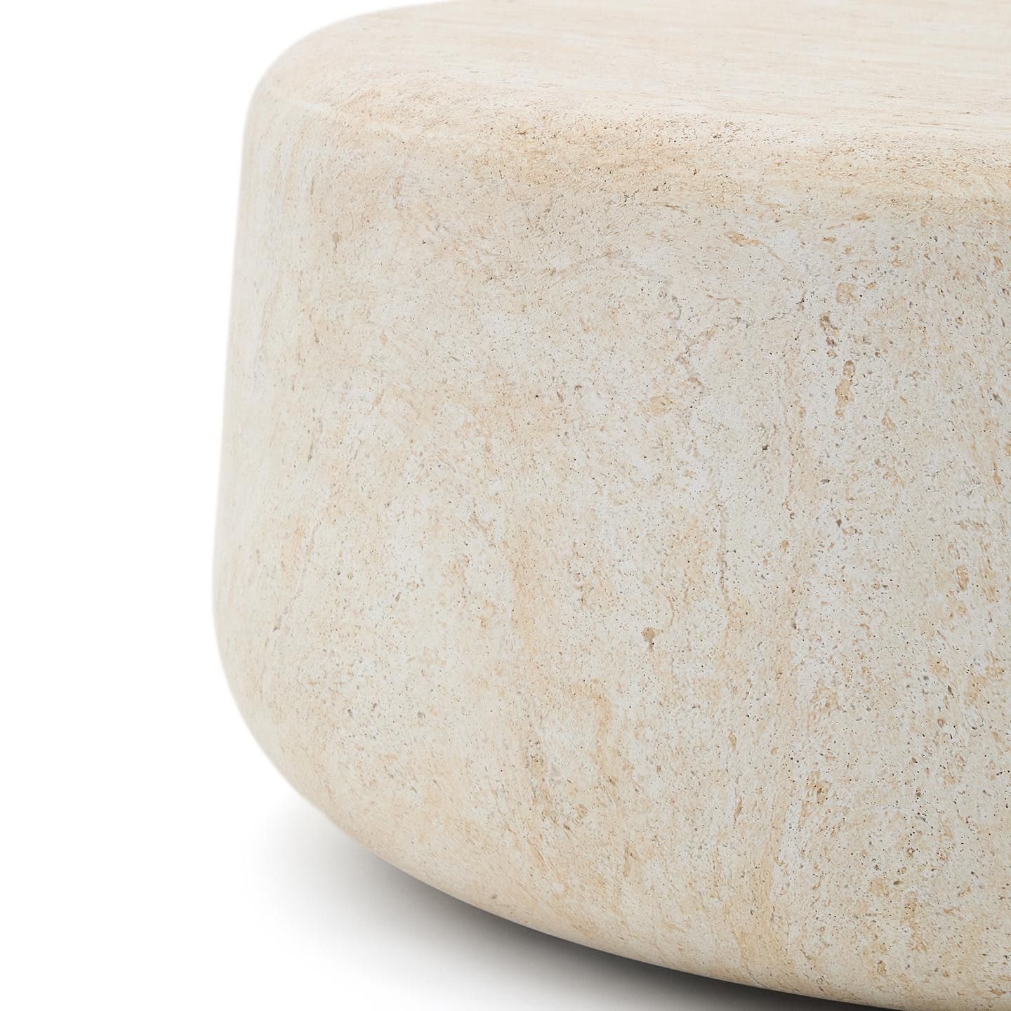 Kave Home Ronde Salontafel 'Drasi' Travertinlook, 90cm