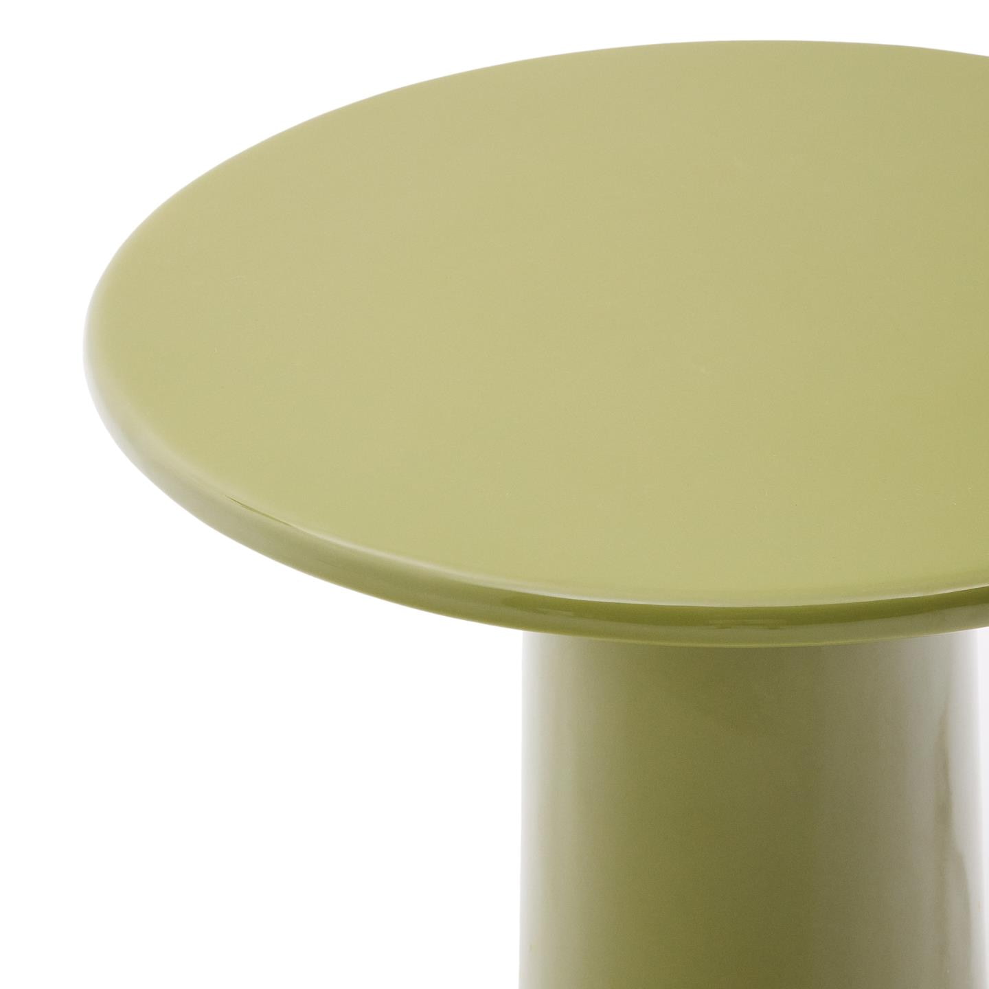 Kave Home Ronde Bijzettafel 'Albanella' Cement, 65cm, kleur Groen