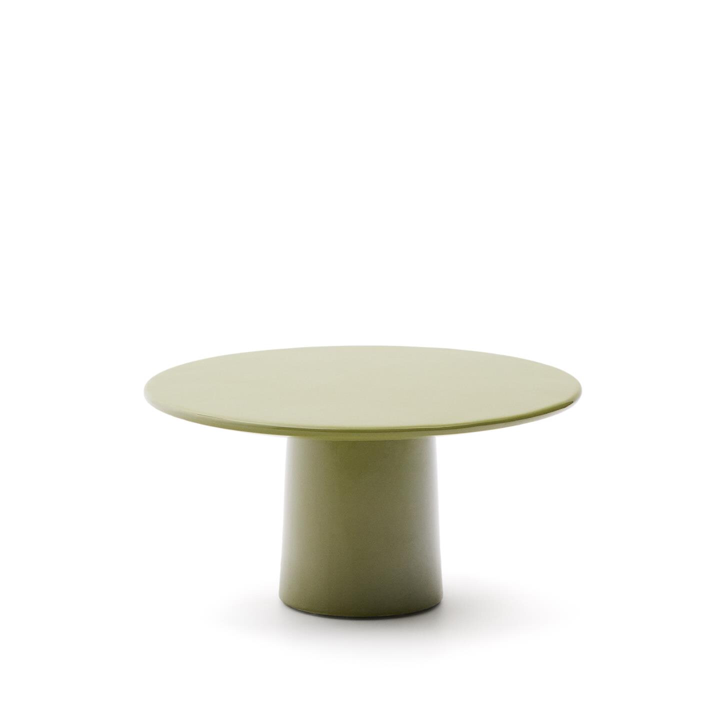 Kave Home Ronde Salontafel Albanella Cement, 85cm - Groen