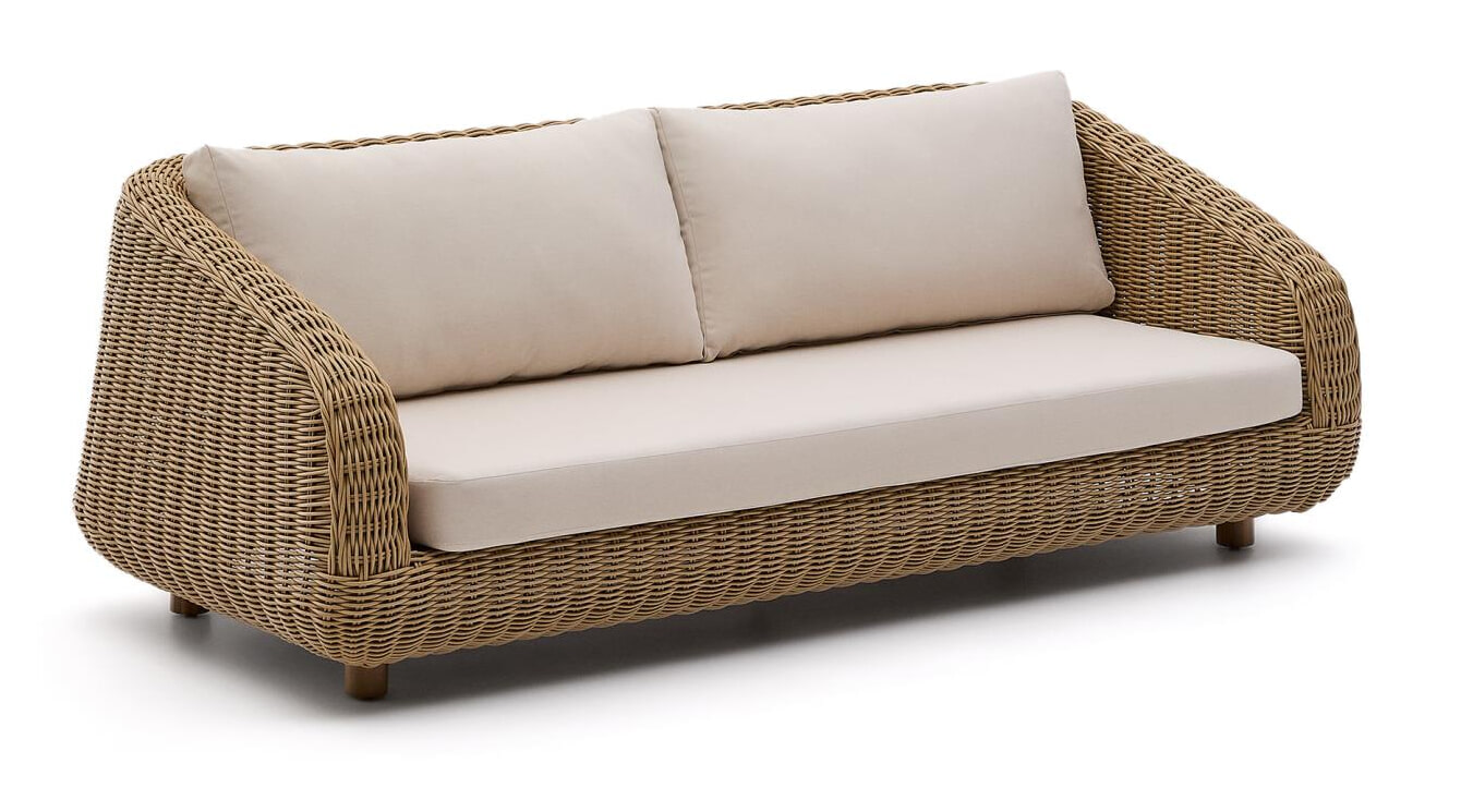 Kave Home 3-zits Loungebank 'Meria' Rattan