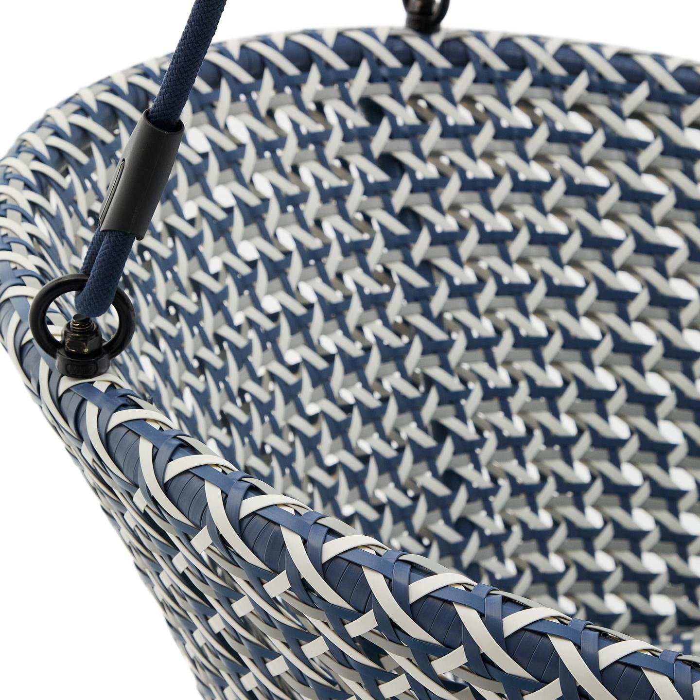 Kave Home Hangstoel 'Saliga' Rattan, kleur Donkerblauw