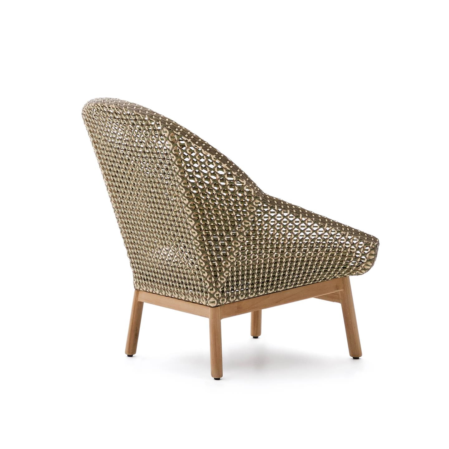Kave Home Outdoor Fauteuil 'Olbia' Met hoge rug, Rattan en Teakhout