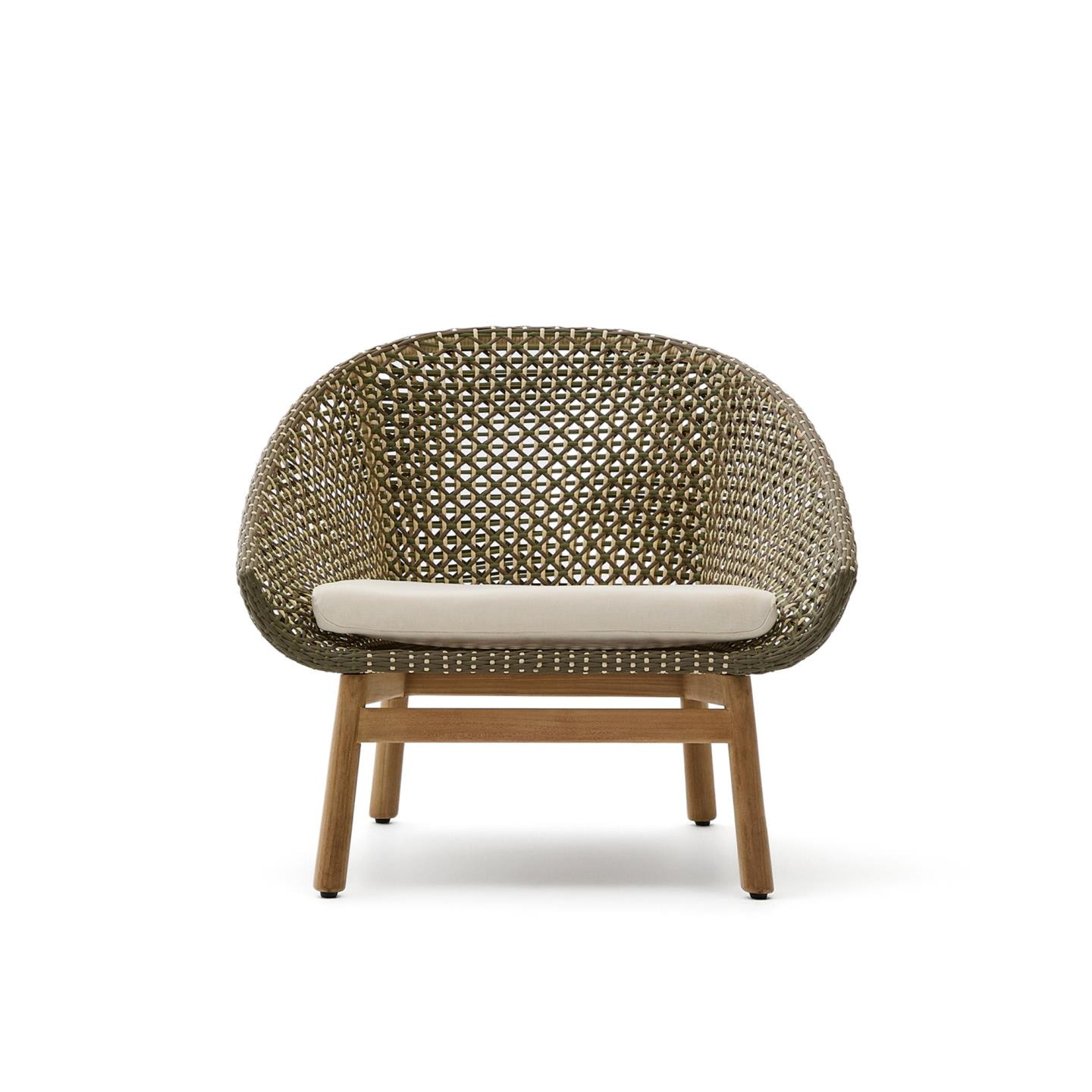 Kave Home Outdoor Fauteuil 'Olbia' Rattan en Teakhout