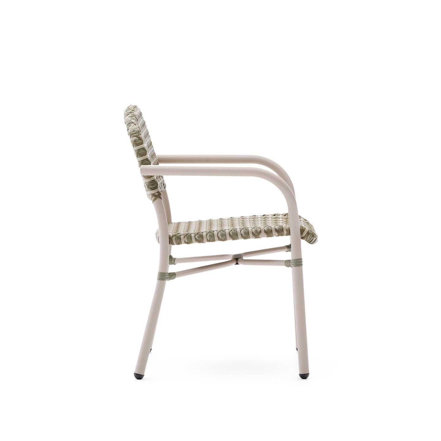 Kave Home Tuinstoel 'Tuccia' Rattan, kleur Beige/Groen