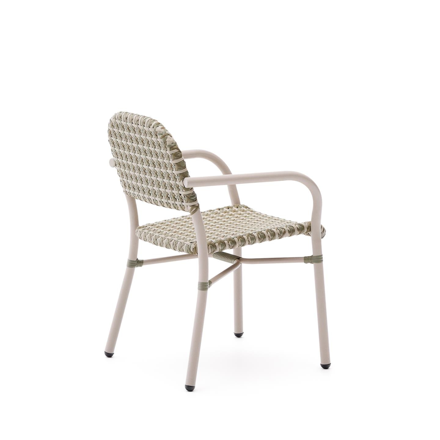 Kave Home Tuinstoel 'Tuccia' Rattan, kleur Beige/Groen
