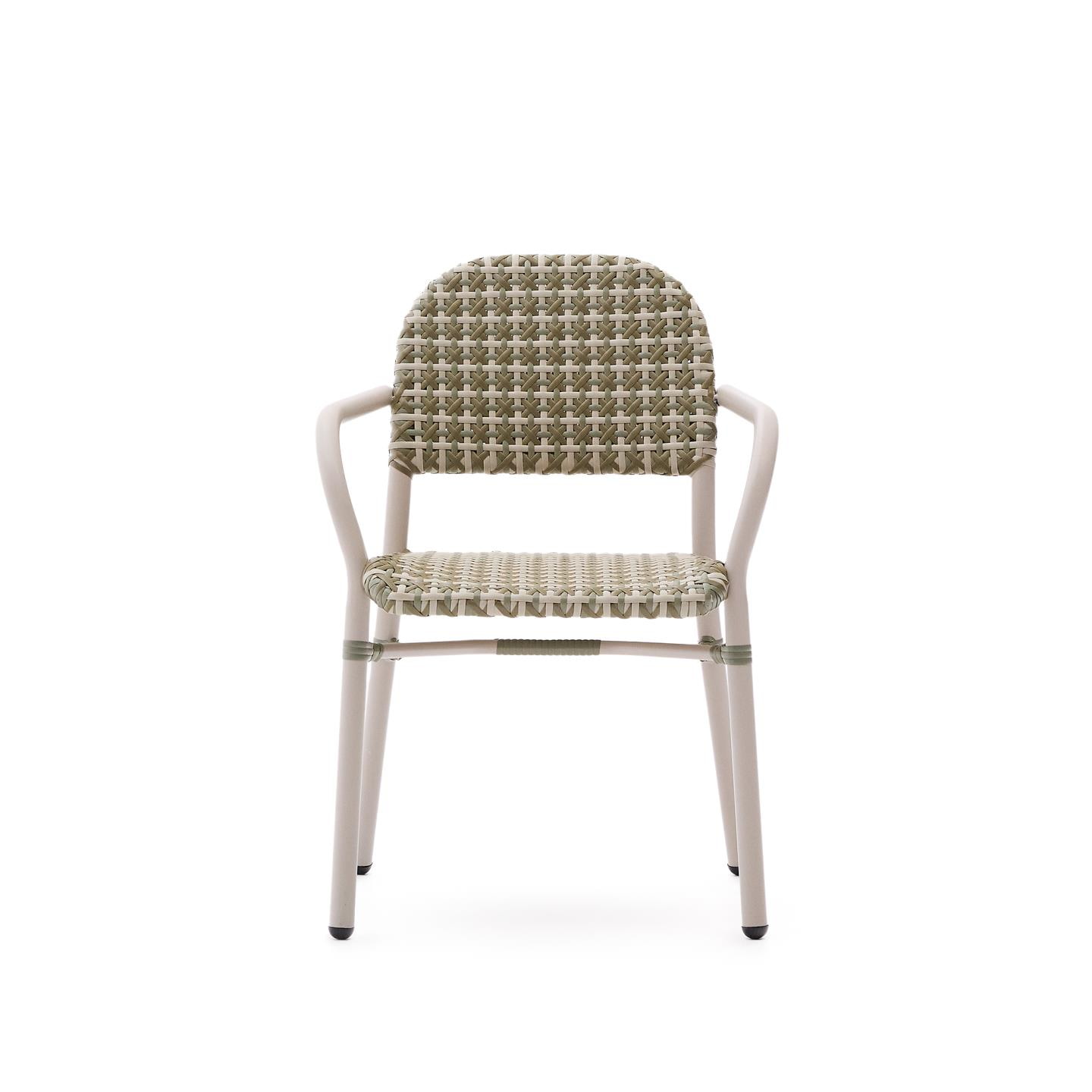 Kave Home Tuinstoel 'Tuccia' Rattan, kleur Beige/Groen