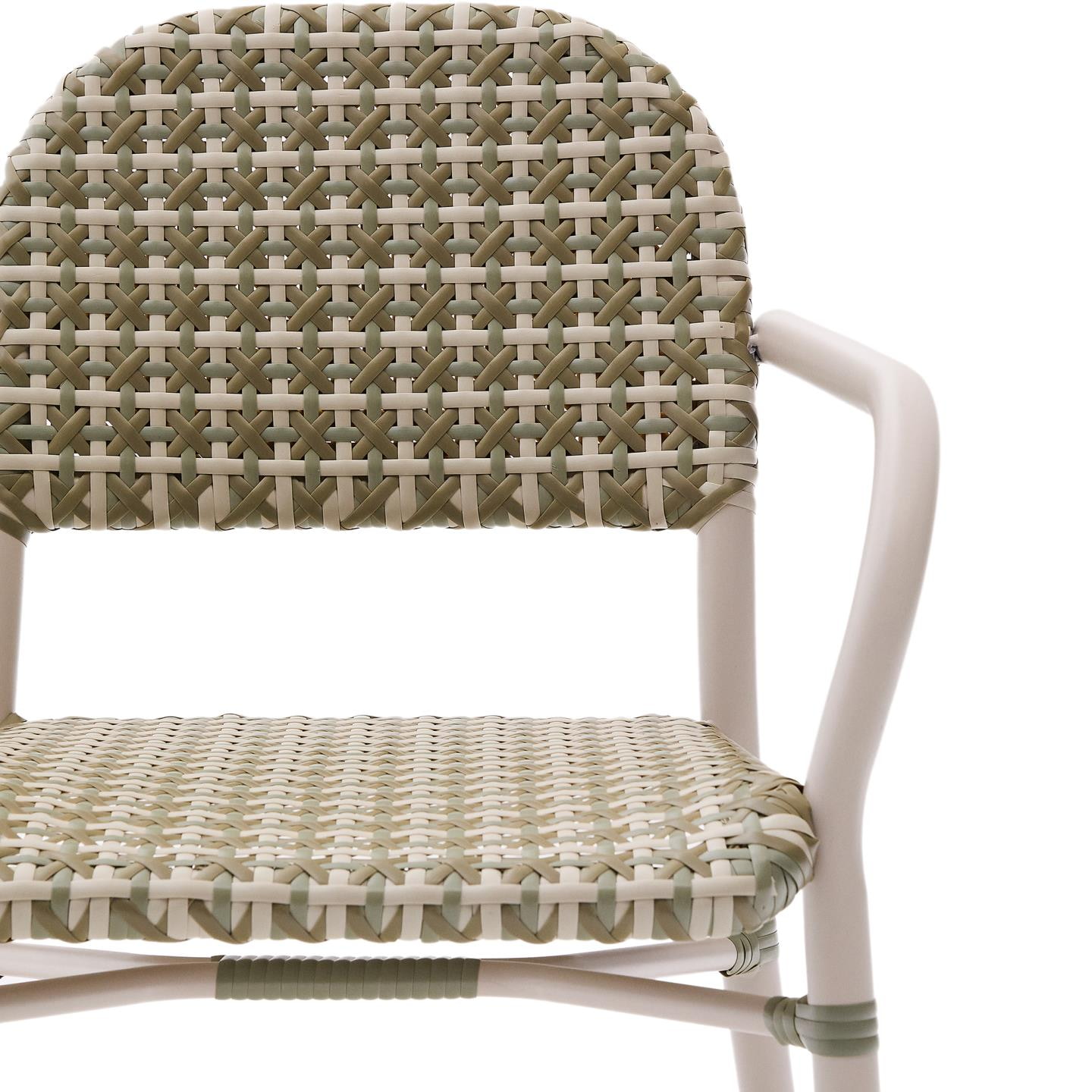 Kave Home Tuinstoel 'Tuccia' Rattan, kleur Beige/Groen