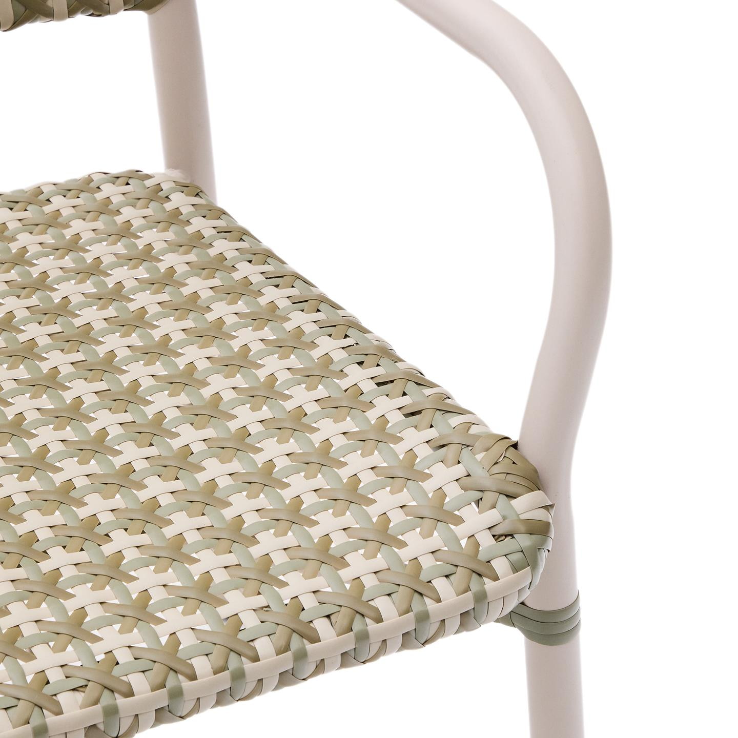 Kave Home Tuinstoel 'Tuccia' Rattan, kleur Beige/Groen