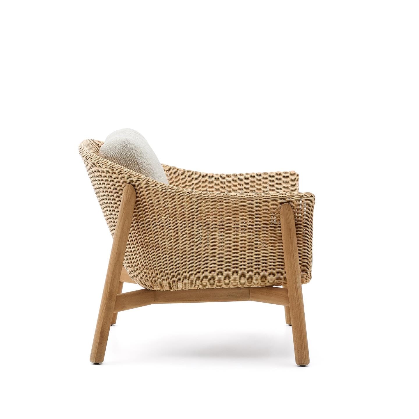 Kave Home Outdoor Fauteuil 'Galea' Teakhout en rattan