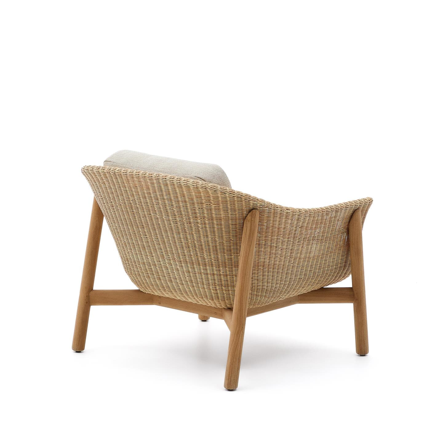 Kave Home Outdoor Fauteuil 'Galea' Teakhout en rattan