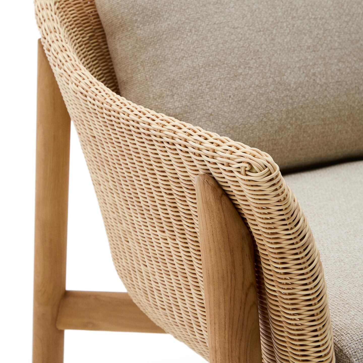 Kave Home Outdoor Fauteuil 'Galea' Teakhout en rattan