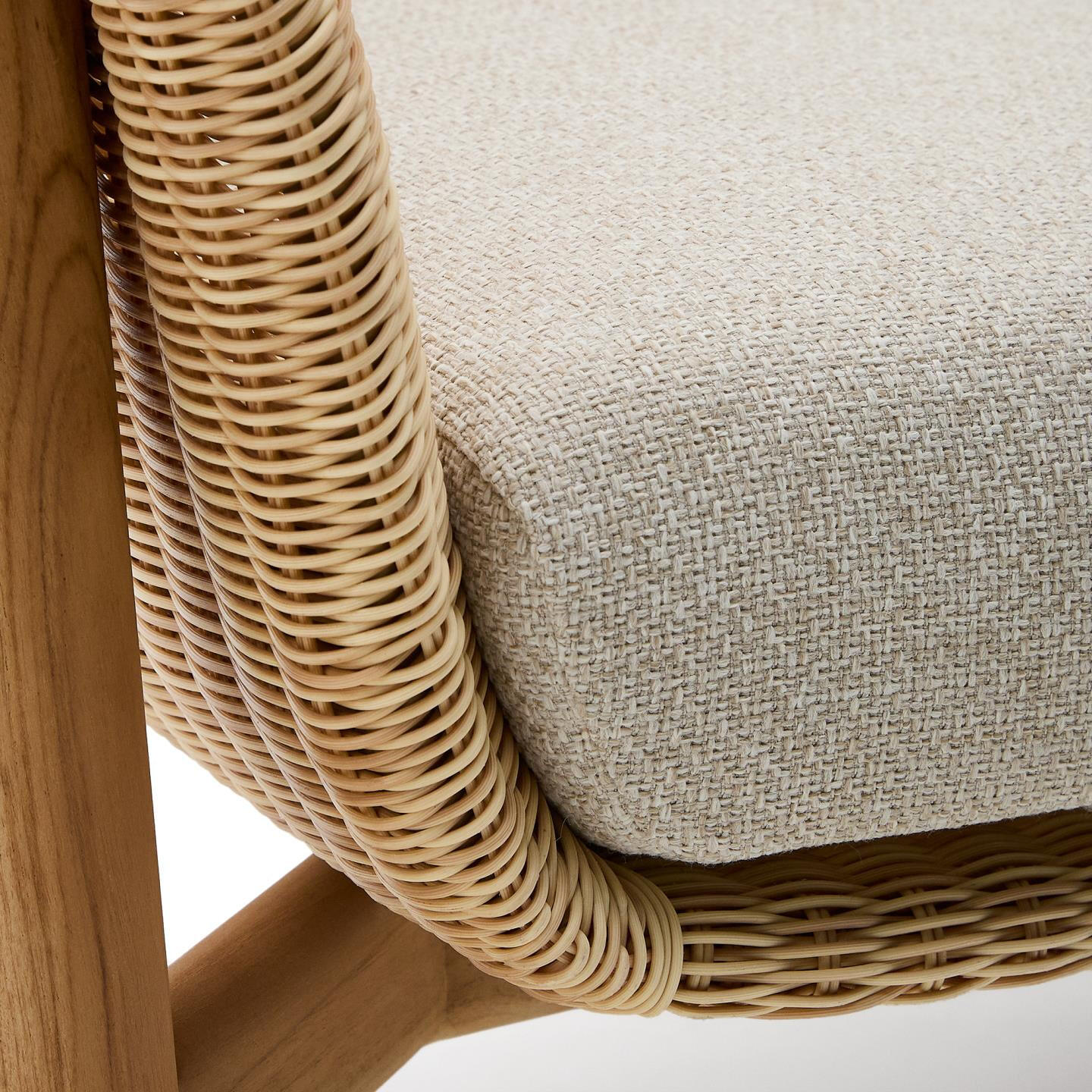 Kave Home Outdoor Fauteuil 'Galea' Teakhout en rattan