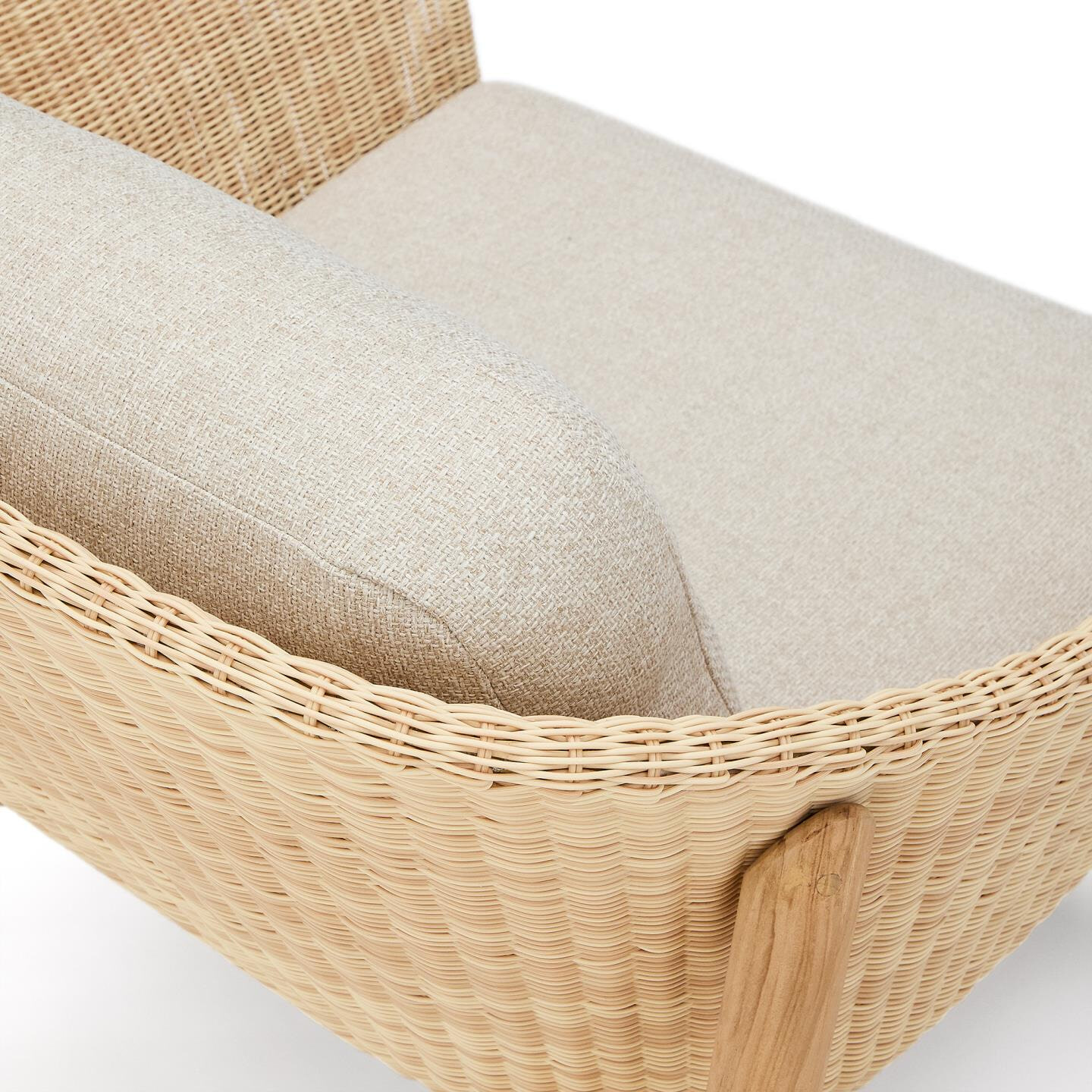 Kave Home Outdoor Fauteuil 'Galea' Teakhout en rattan