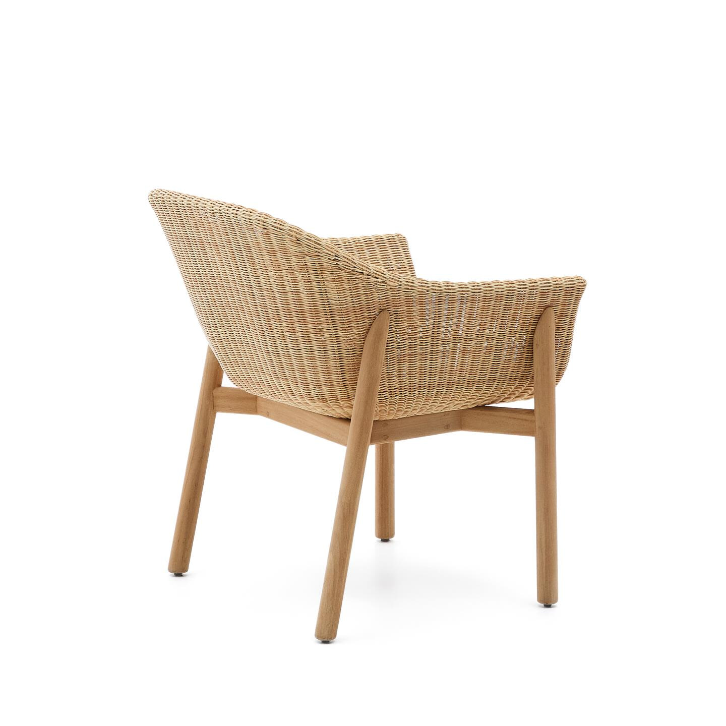 Kave Home Tuinstoel 'Galea' Teakhout en rattan