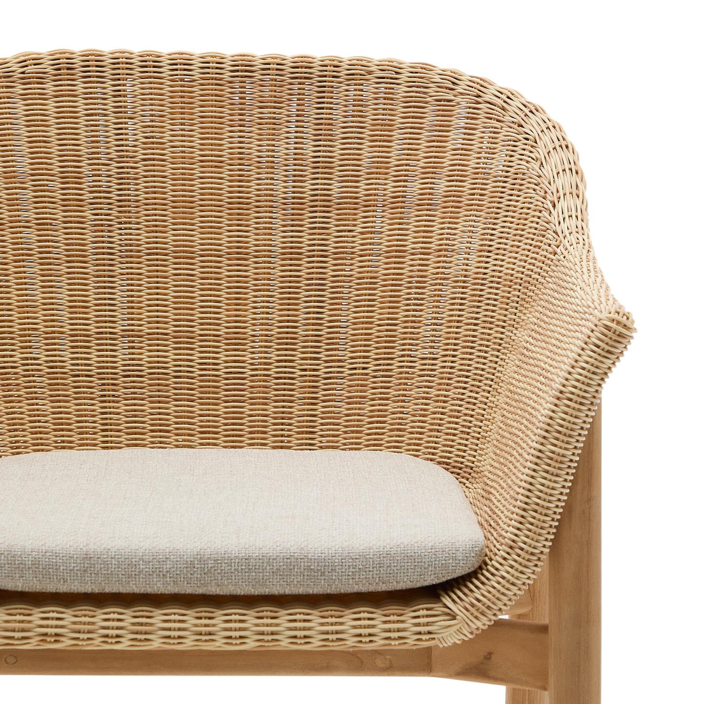 Kave Home Tuinstoel 'Galea' Teakhout en rattan