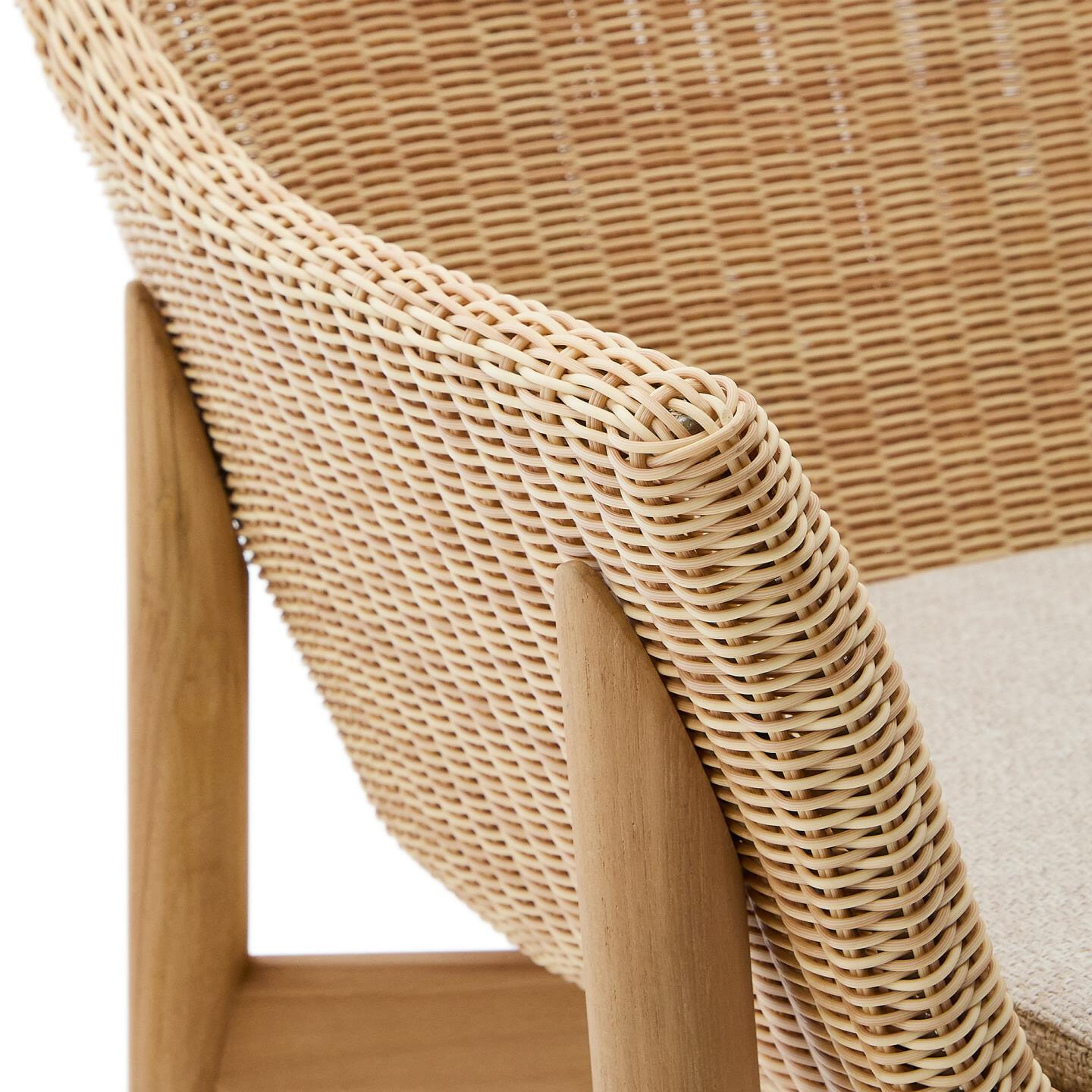 Kave Home Tuinstoel 'Galea' Teakhout en rattan