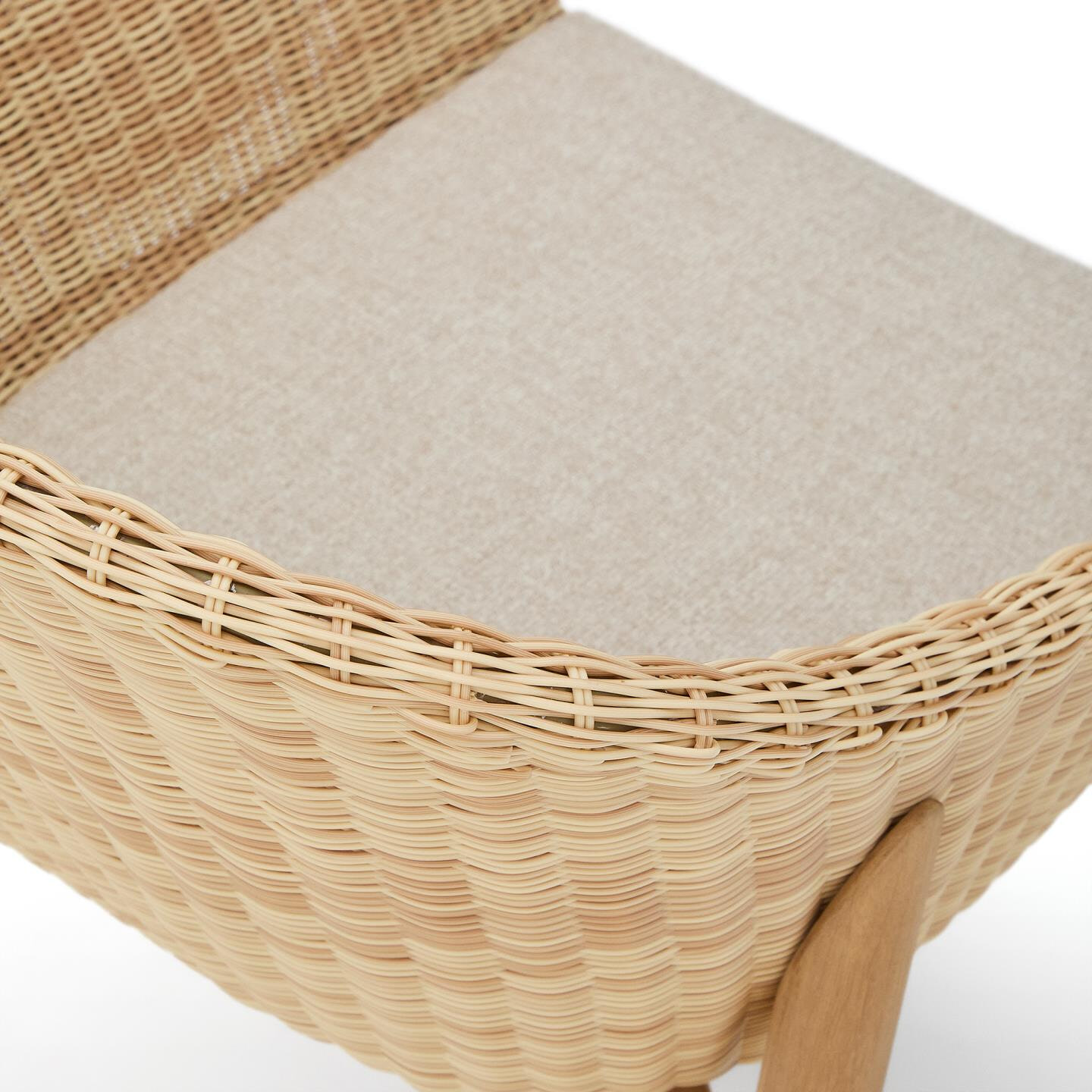 Kave Home Tuinstoel 'Galea' Teakhout en rattan