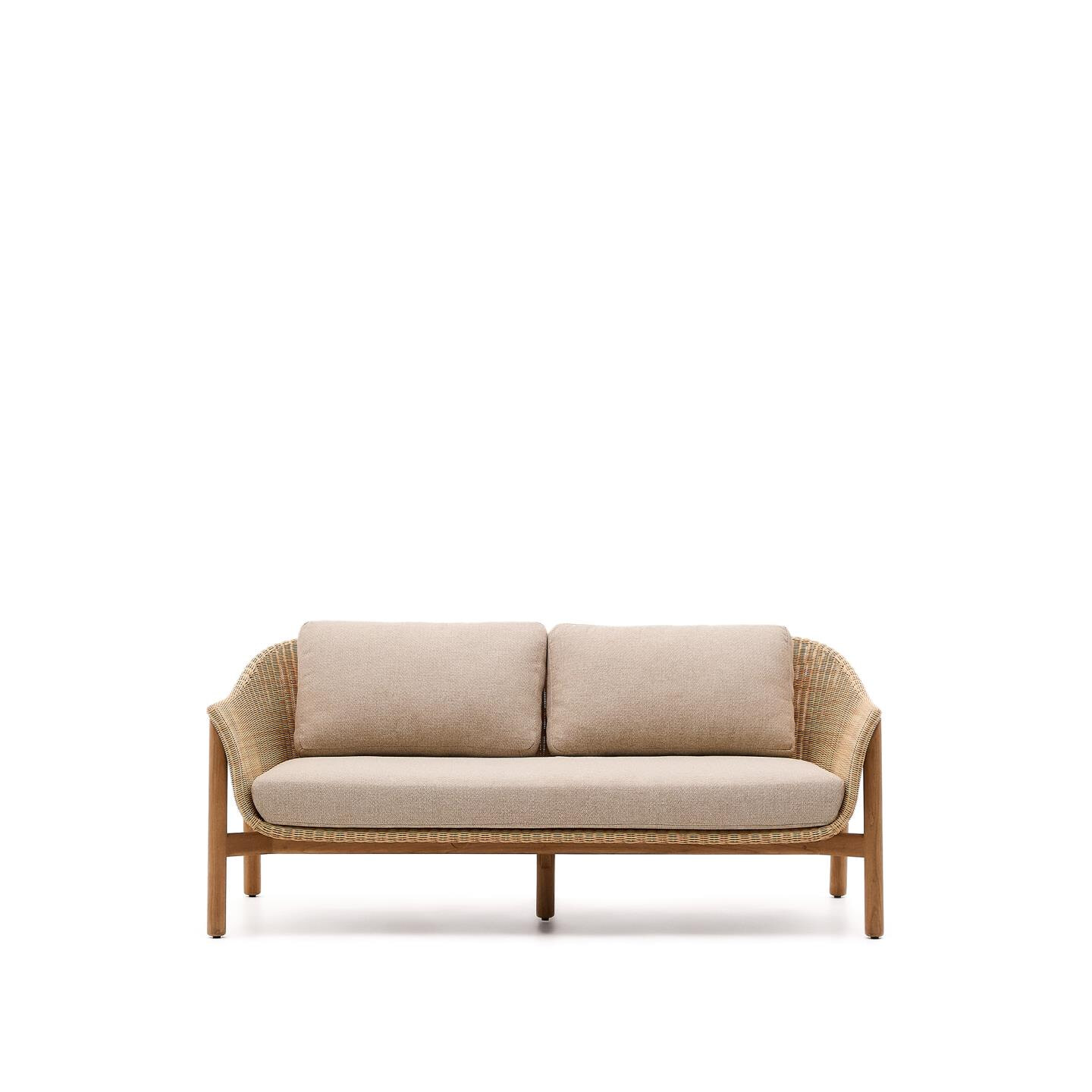 Kave Home 2-zits Tuinbank 'Galea' Teakhout en rattan