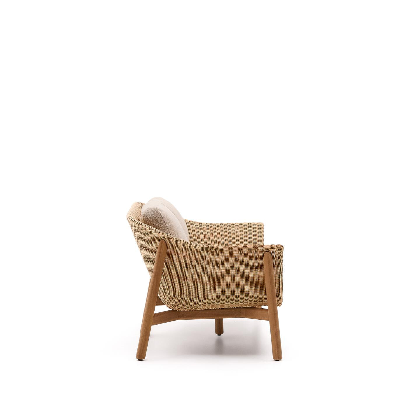 Kave Home 2-zits Tuinbank 'Galea' Teakhout en rattan