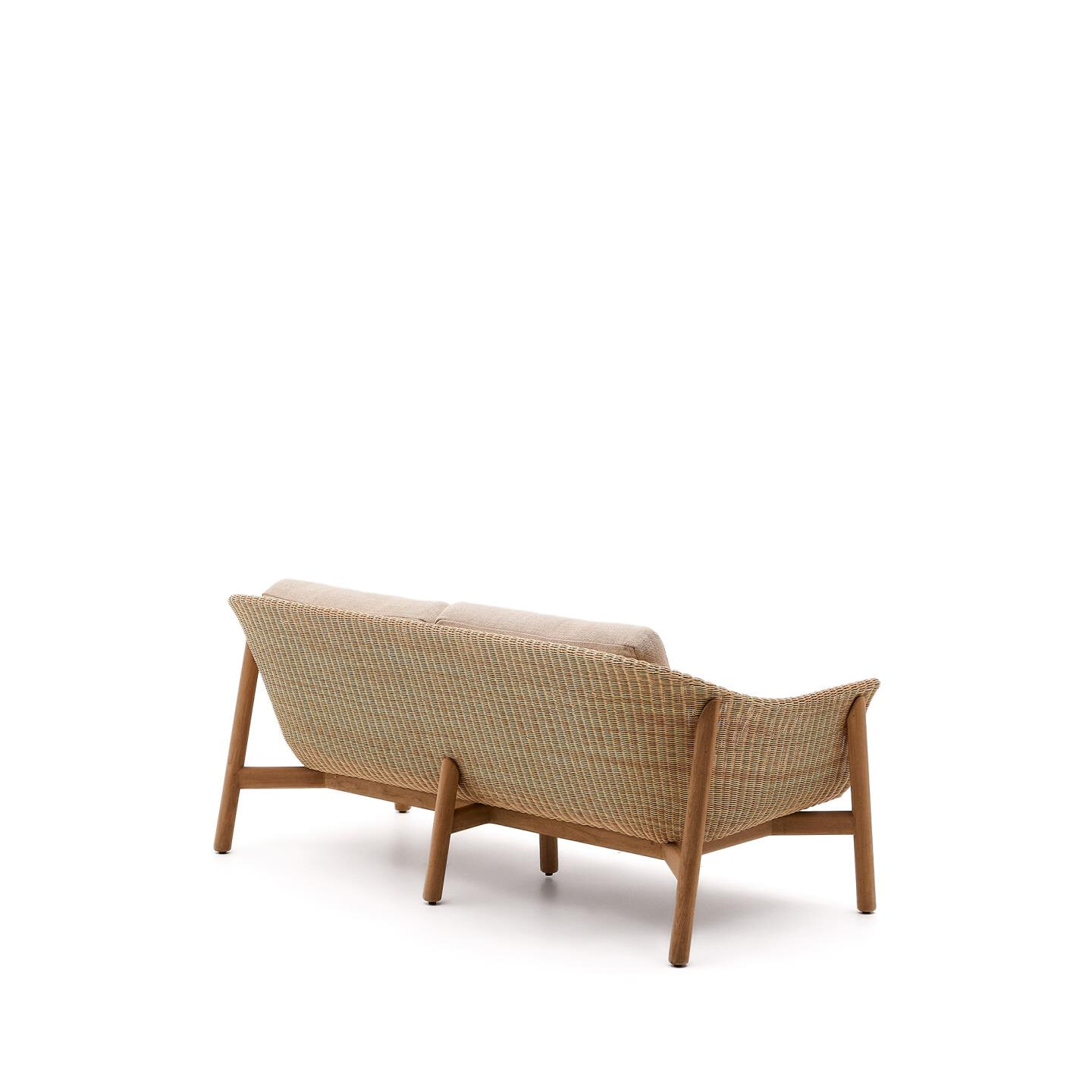 Kave Home 2-zits Tuinbank 'Galea' Teakhout en rattan