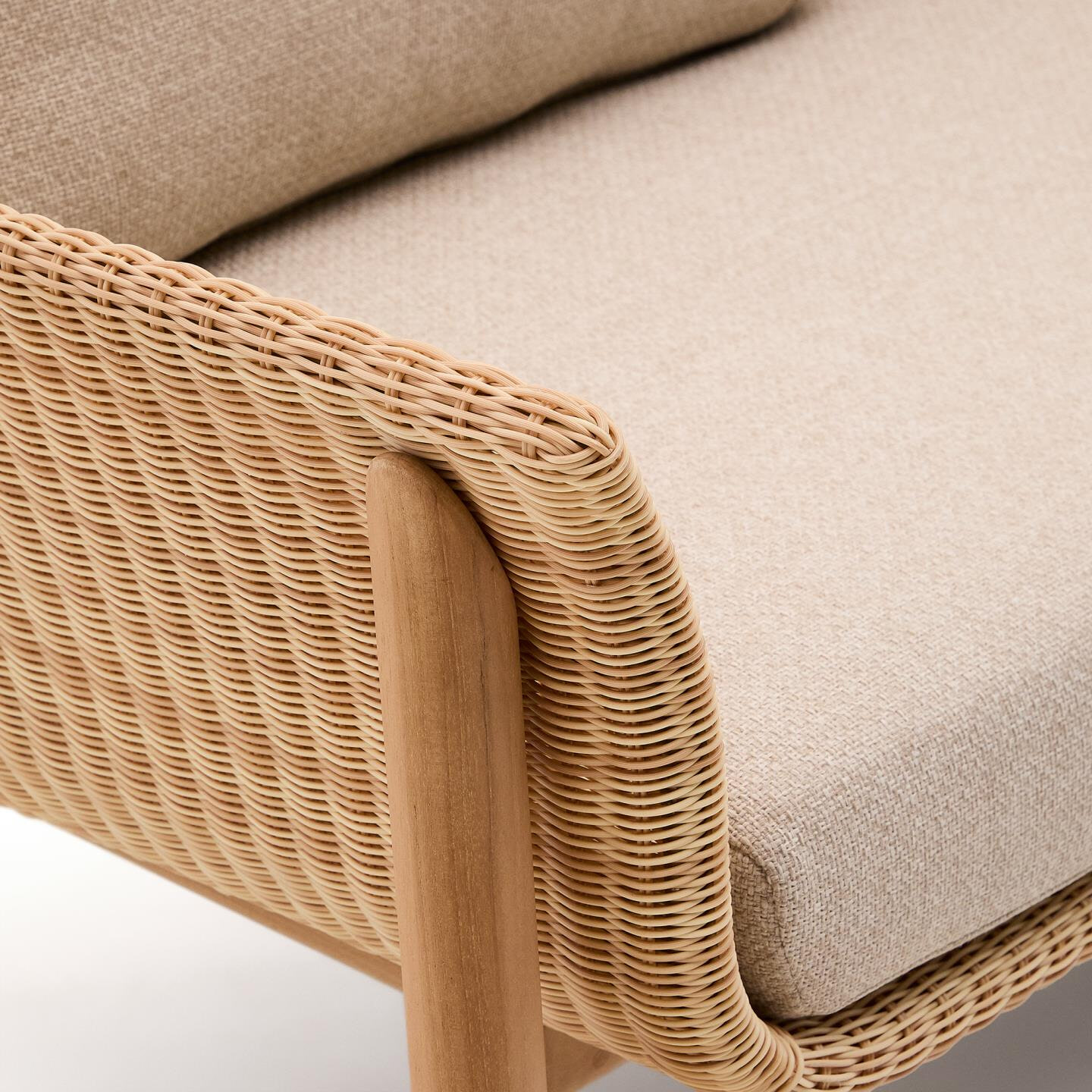 Kave Home 2-zits Tuinbank 'Galea' Teakhout en rattan