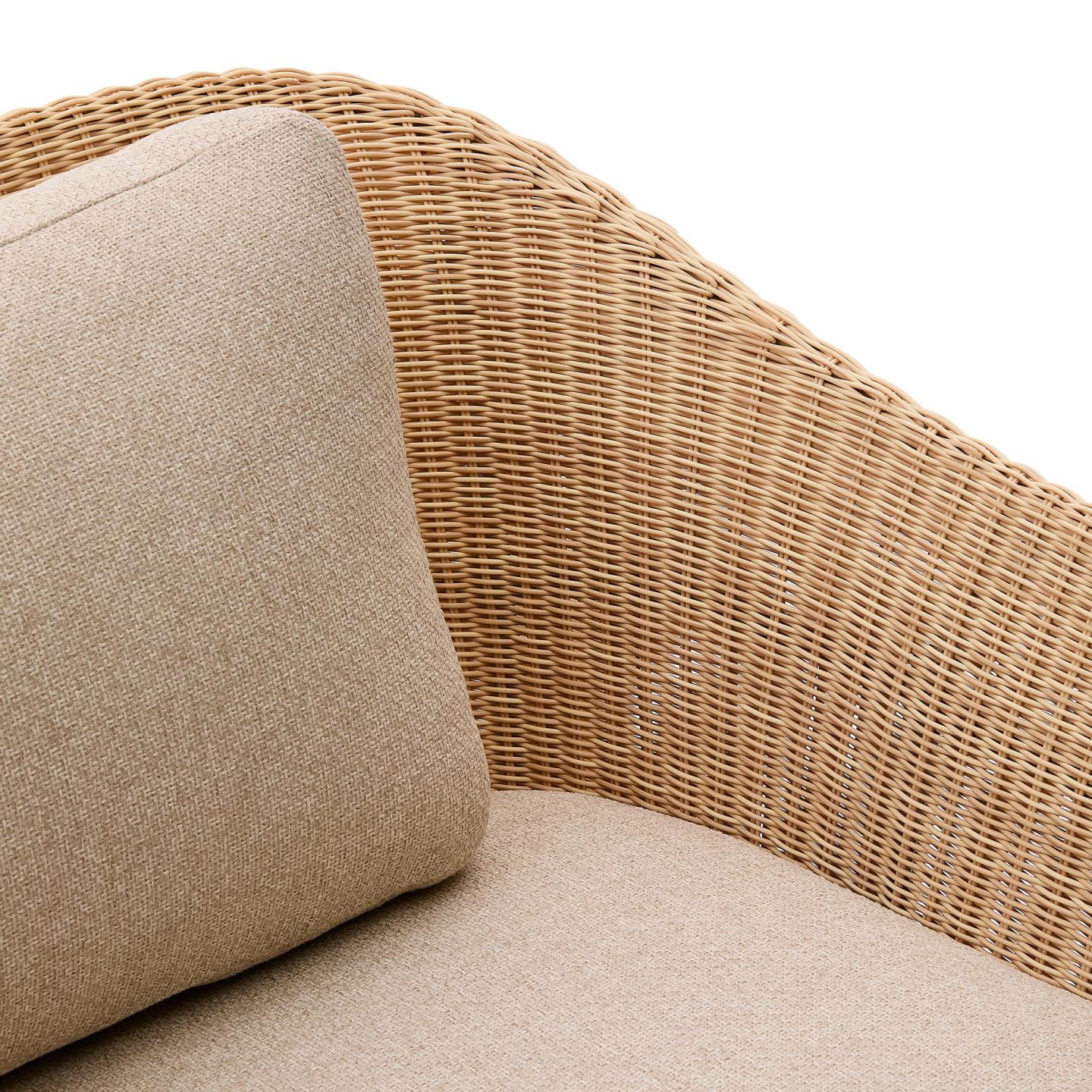 Kave Home 3-zits Tuinbank 'Galea' Teakhout en rattan