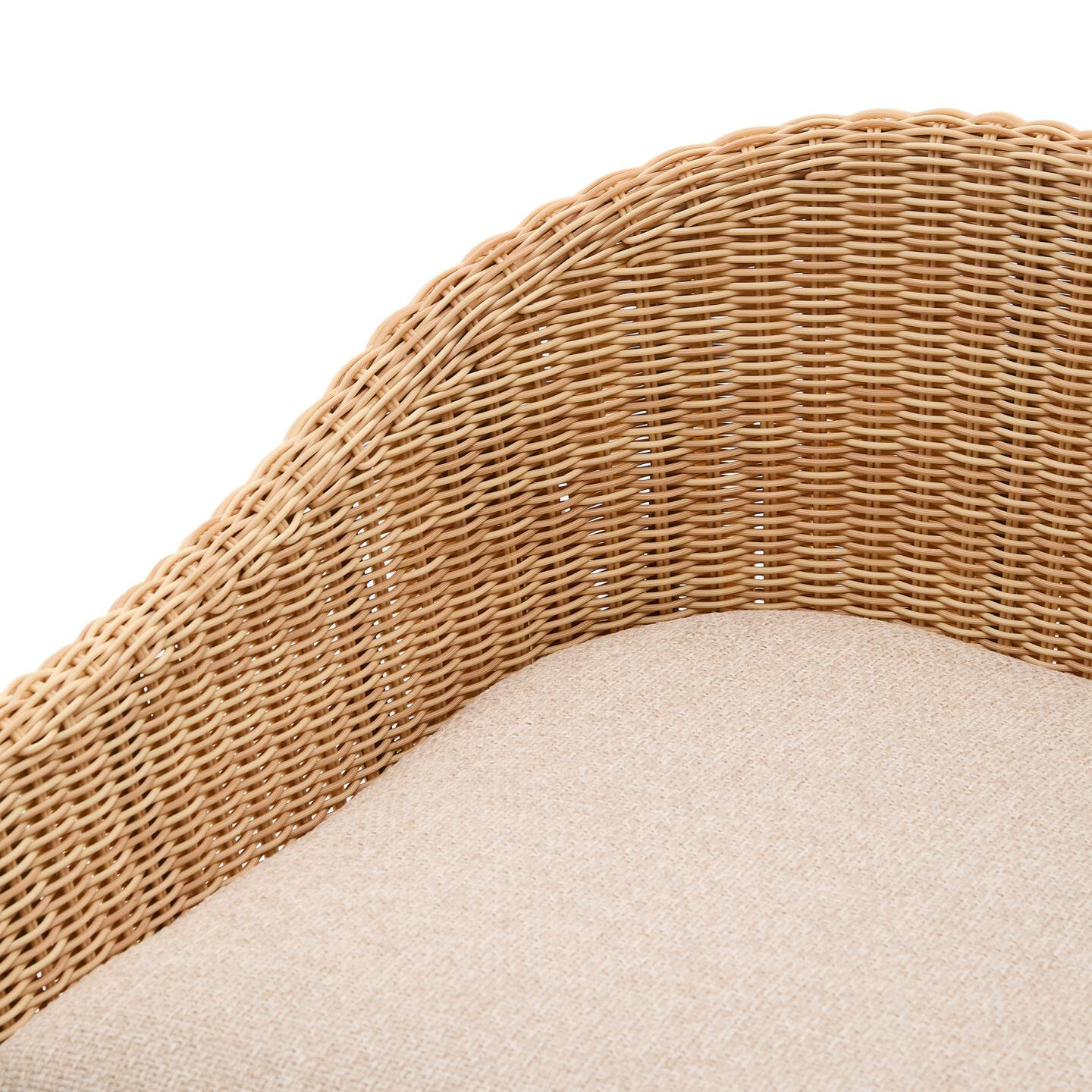 Kave Home Outdoor Barkruk 'Galea' Teakhout en rattan (zithoogte 65cm)