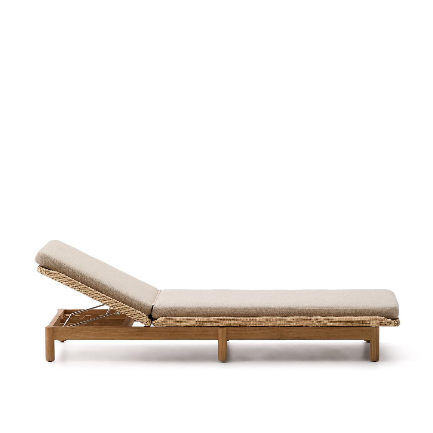 Kave Home Ligbed 'Galea' Teakhout en rattan