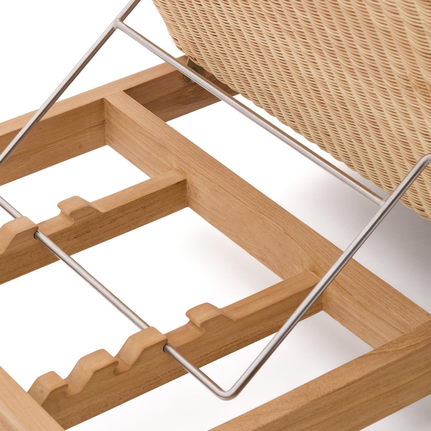 Kave Home Ligbed 'Galea' Teakhout en rattan