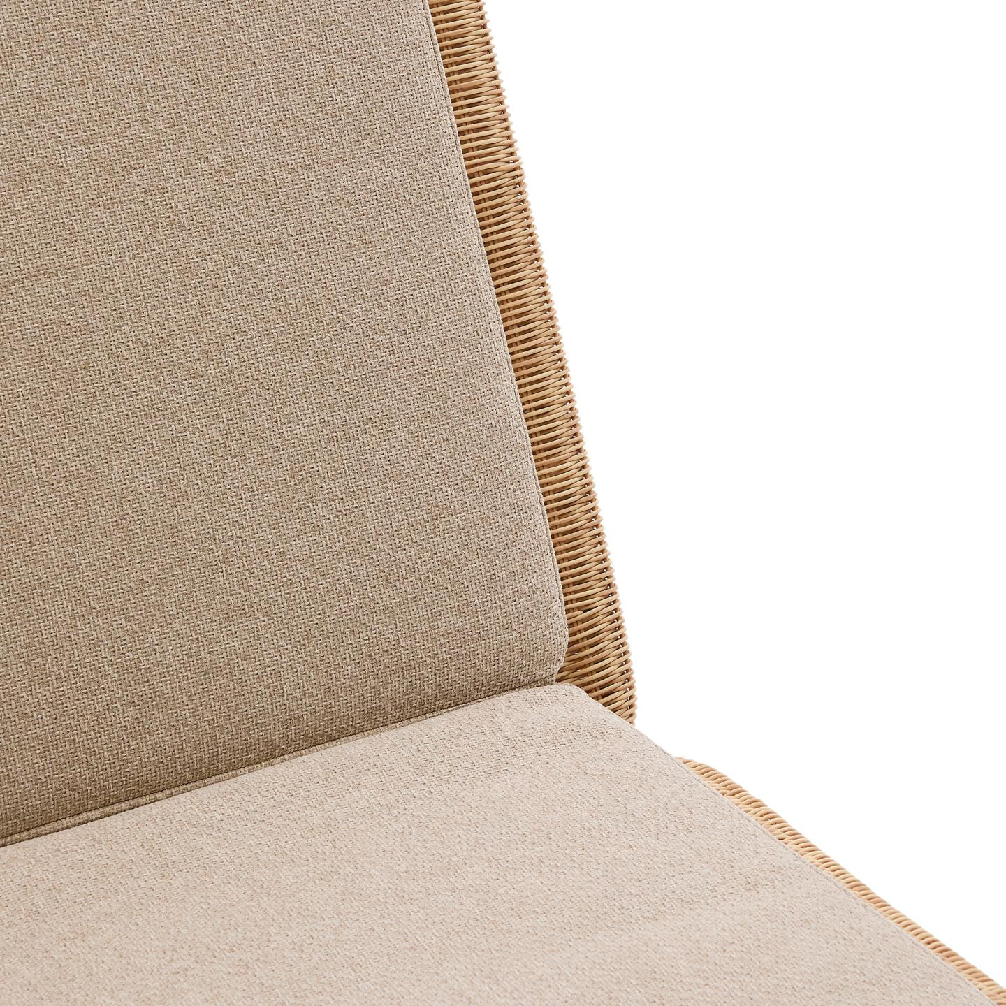 Kave Home Ligbed 'Galea' Teakhout en rattan