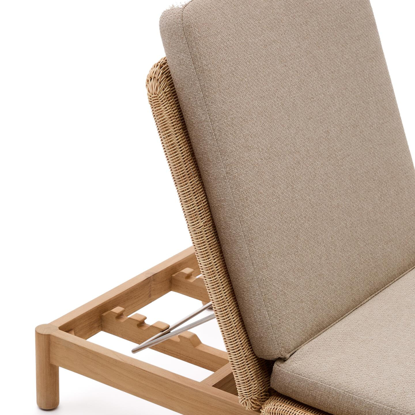 Kave Home Ligbed 'Galea' Teakhout en rattan