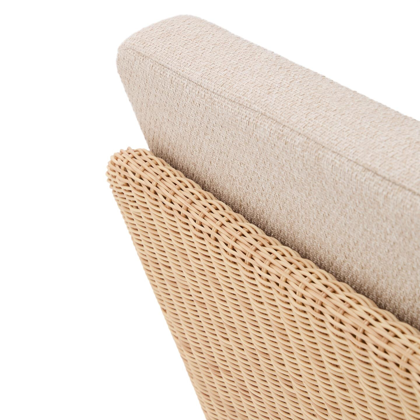 Kave Home Ligbed 'Galea' Teakhout en rattan