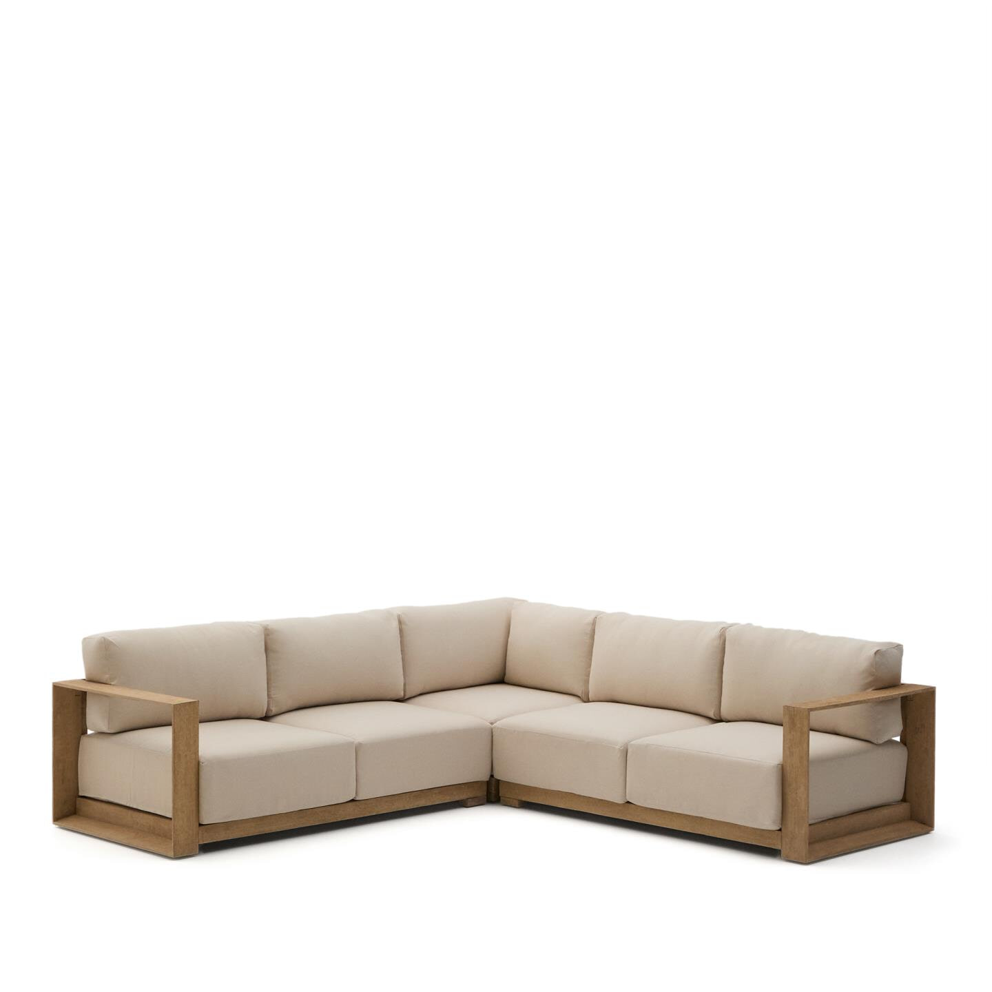 Kave Home 5-zits Loungebank Ambra Acaciahout - Beige