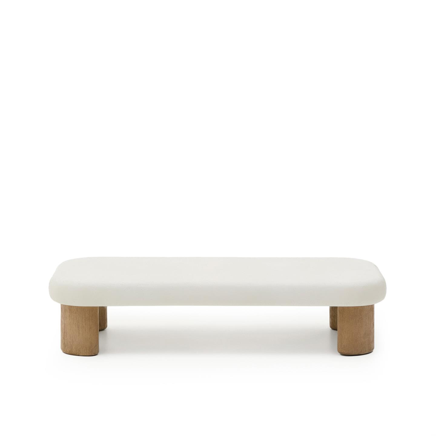 Kave Home Salontafel 'Labra' Cement en acaciahout, 140 x 70cm