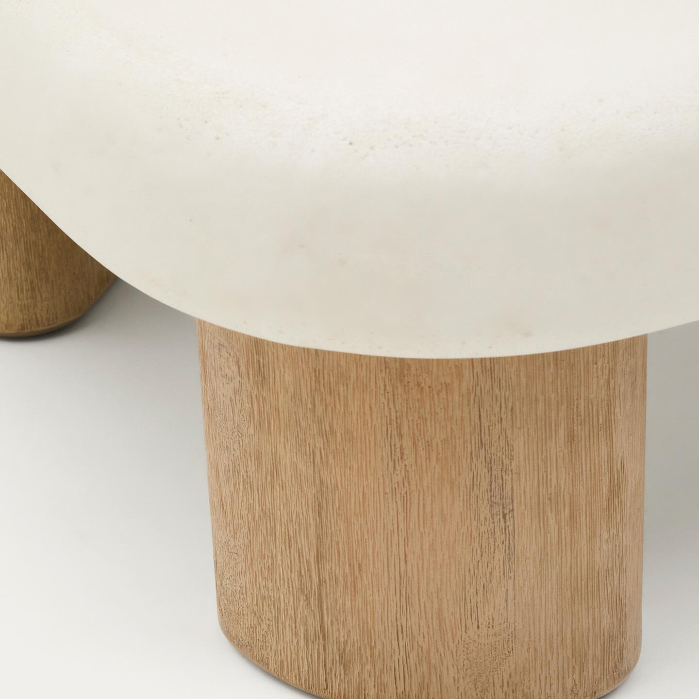 Kave Home Salontafel 'Labra' Cement en acaciahout, 140 x 70cm
