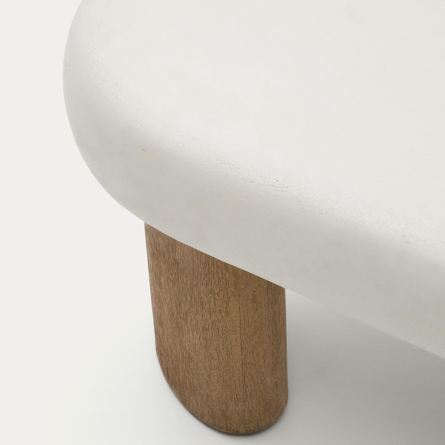 Kave Home Salontafel 'Labra' Cement en acaciahout, 80 x 80cm