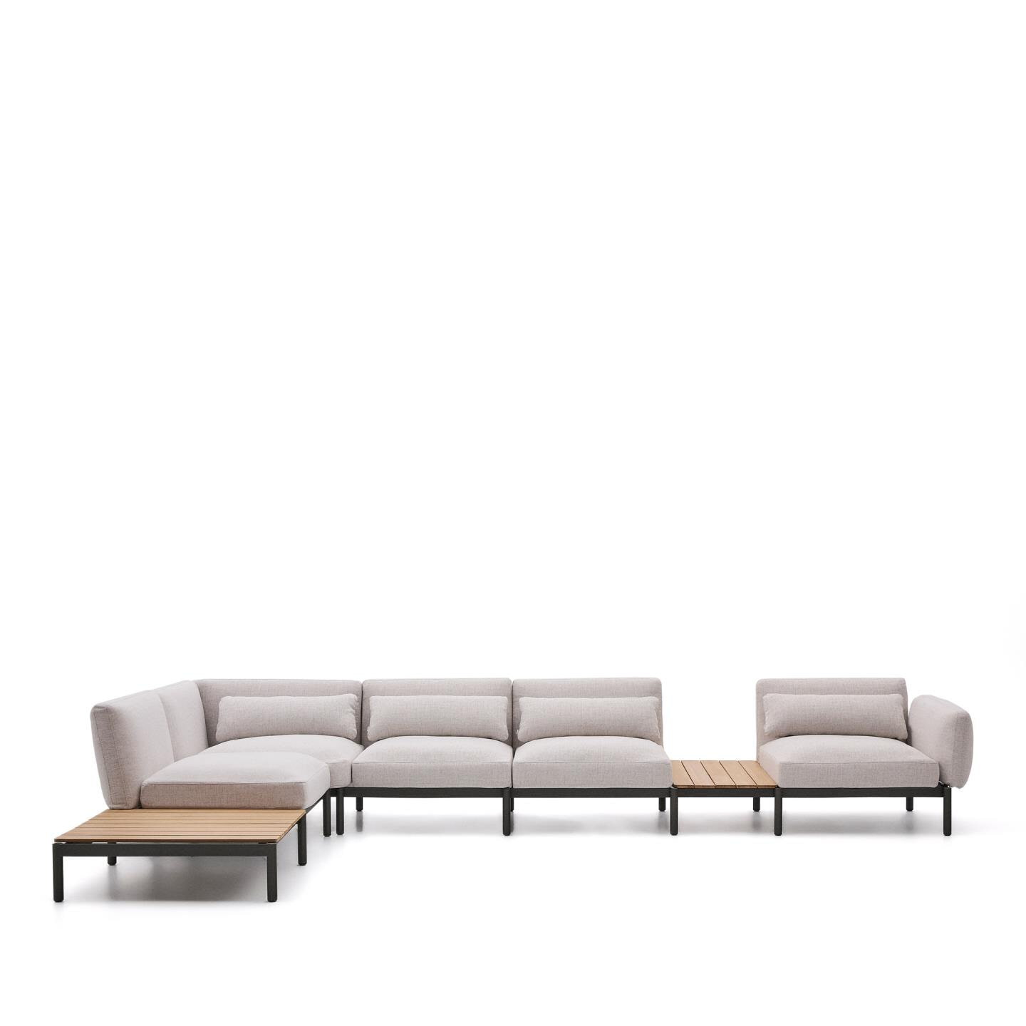 Kave Home Loungeset 'Sorells' Met 5-zits hoekbank en tafels, kleur Beige