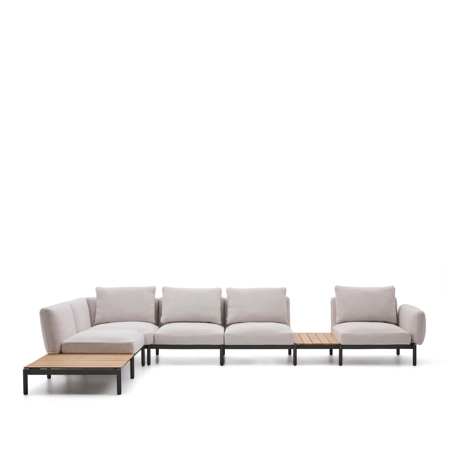 Kave Home Loungeset 'Sorells' Met 5-zits hoekbank en tafels, kleur Beige