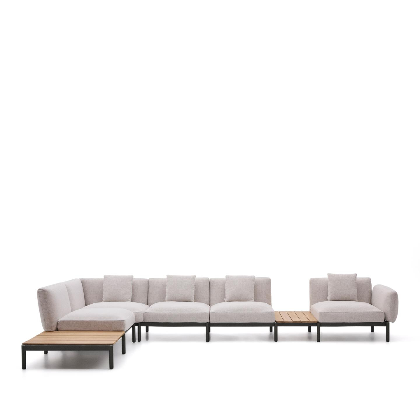 Kave Home Loungeset 'Sorells' Met 5-zits hoekbank en tafels, kleur Beige